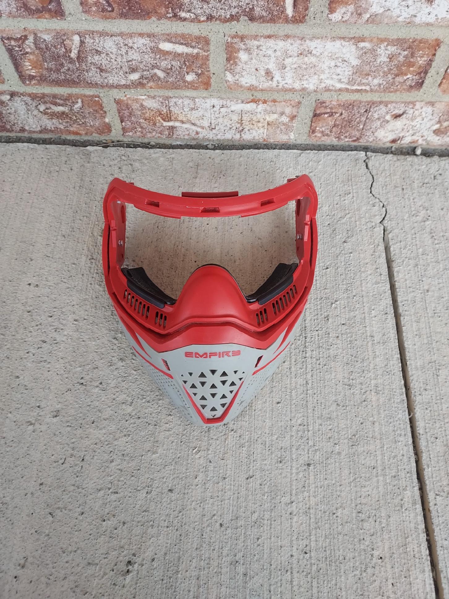 Used Empire EVS Paintball Mask FRAME ONLY - Grey / Red