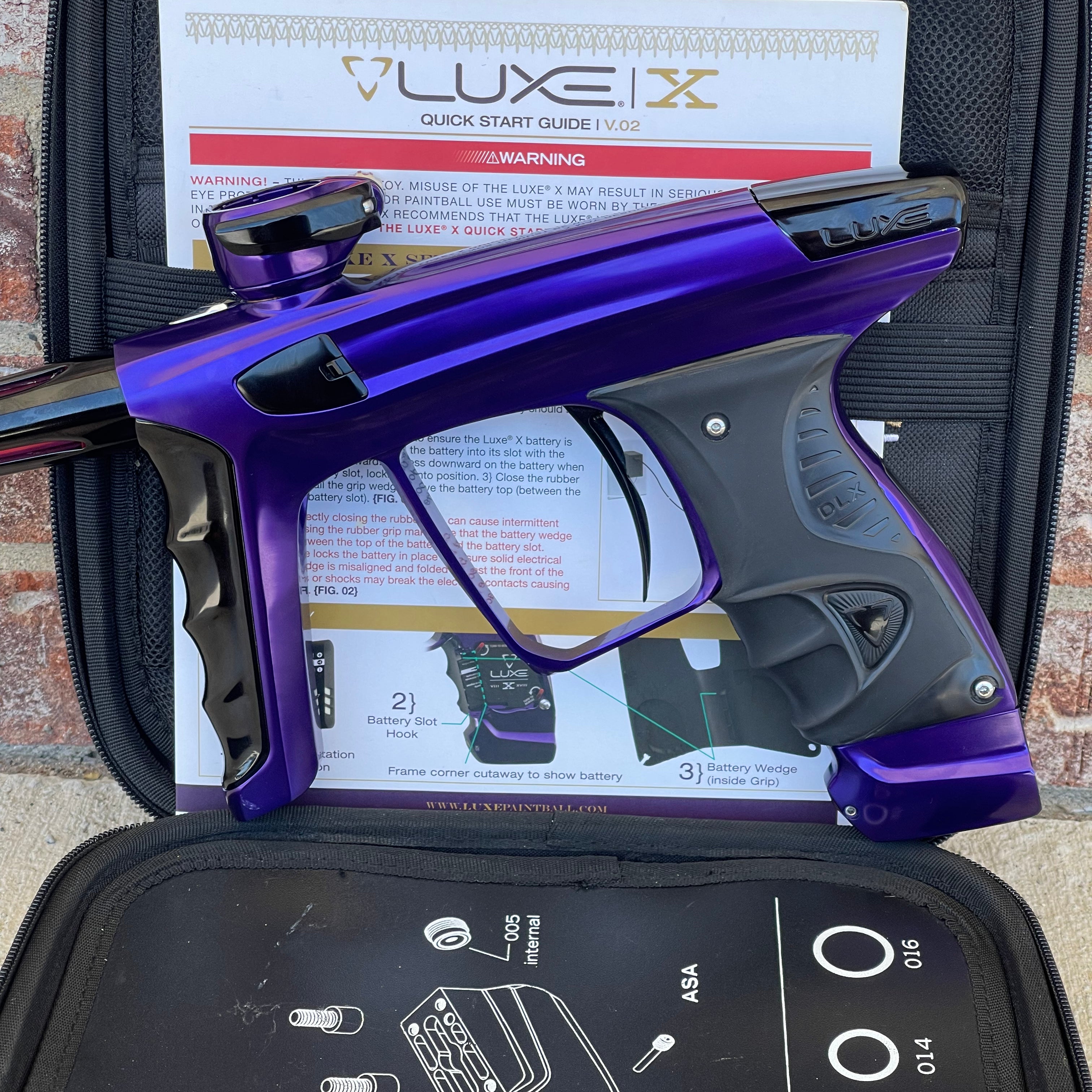 Used DLX Luxe X Paintball Gun - Gloss Purple / Gloss Black