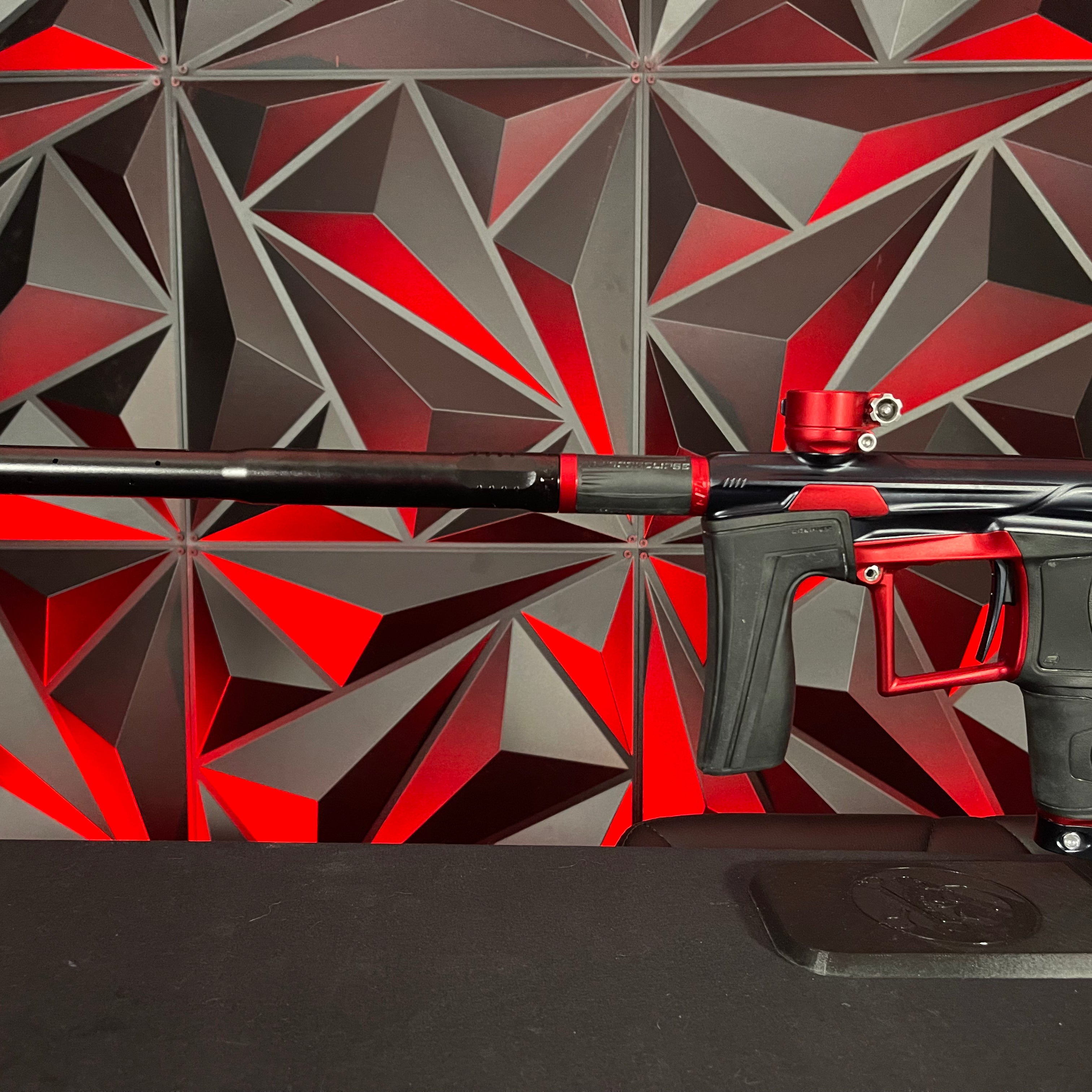 Used Planet Eclipse Geo 4 Paintball Gun - Black/Red w/ Infamous Deuce Trigger