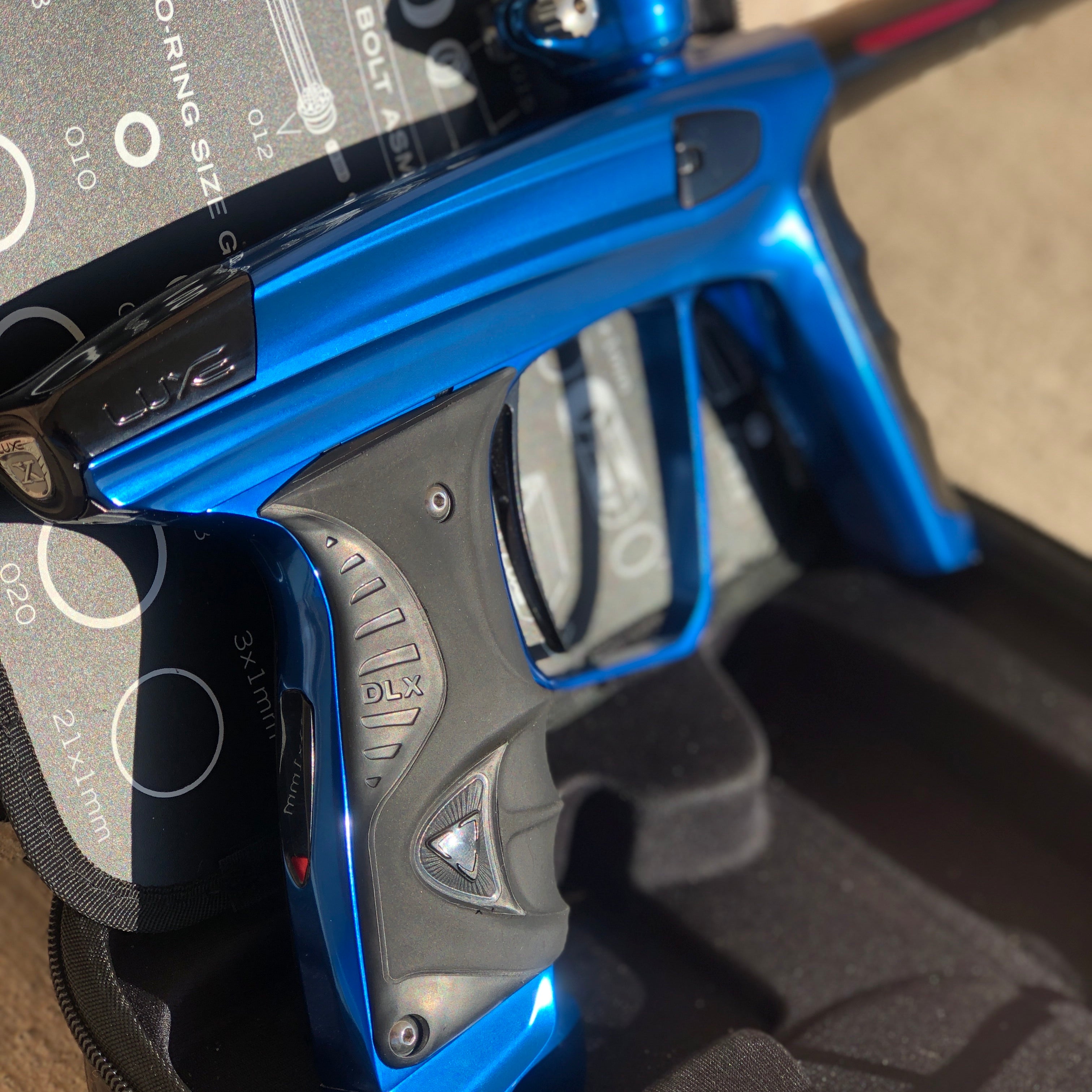 Used DLX Luxe X Paintball Gun - Polished Blue