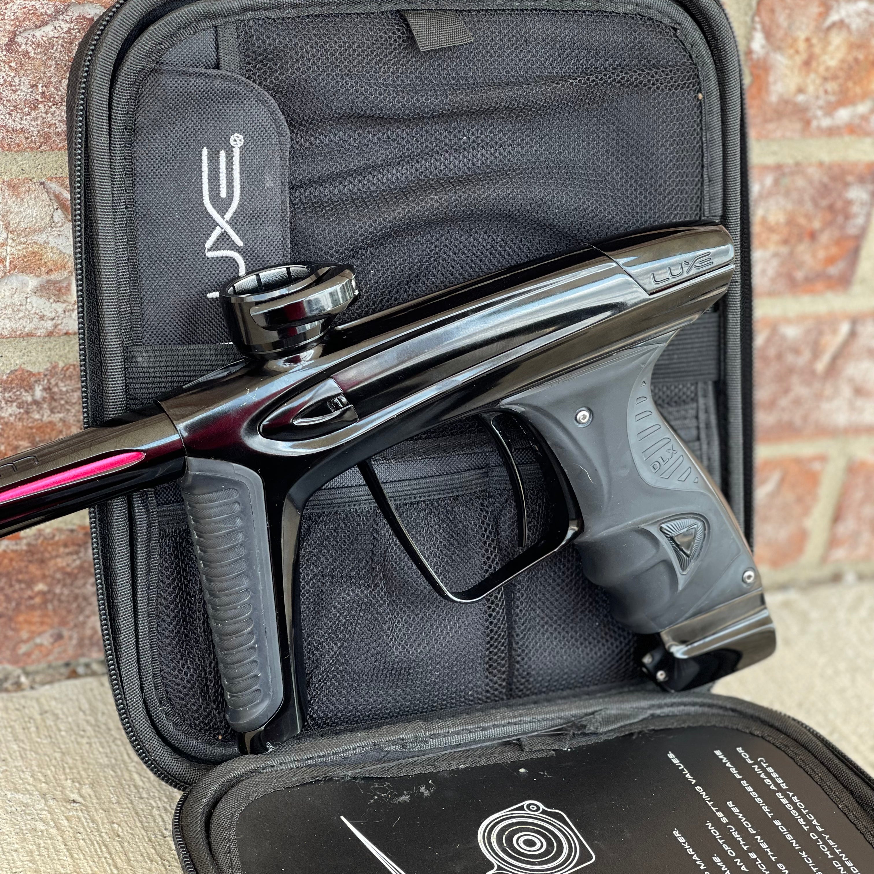 Used DLX Luxe Ice Paintball Gun - Gloss Black w/ Encore Bolt
