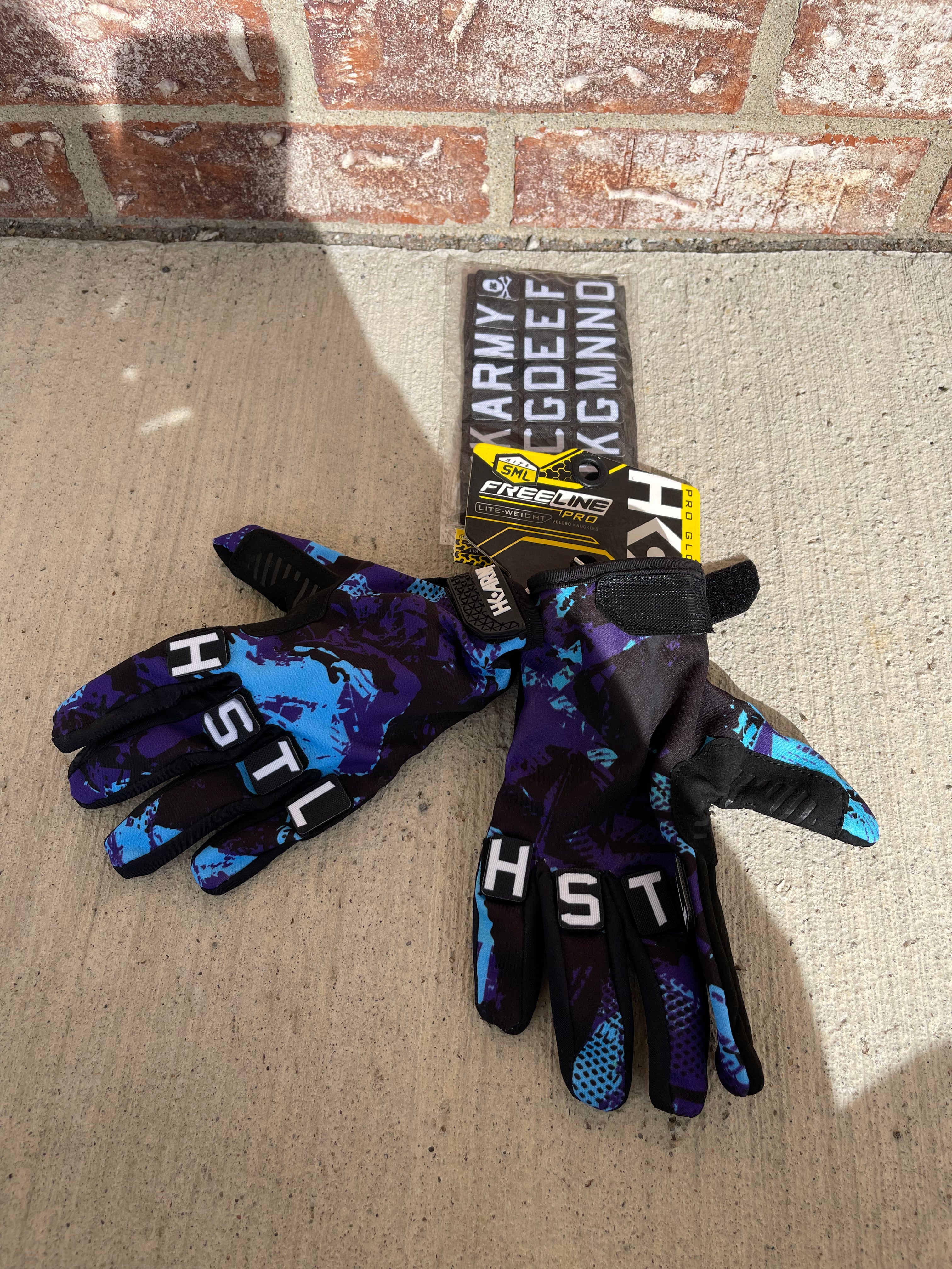 Used HK Army Knucklez Paintball Gloves - Freeline Pro Poison - Small
