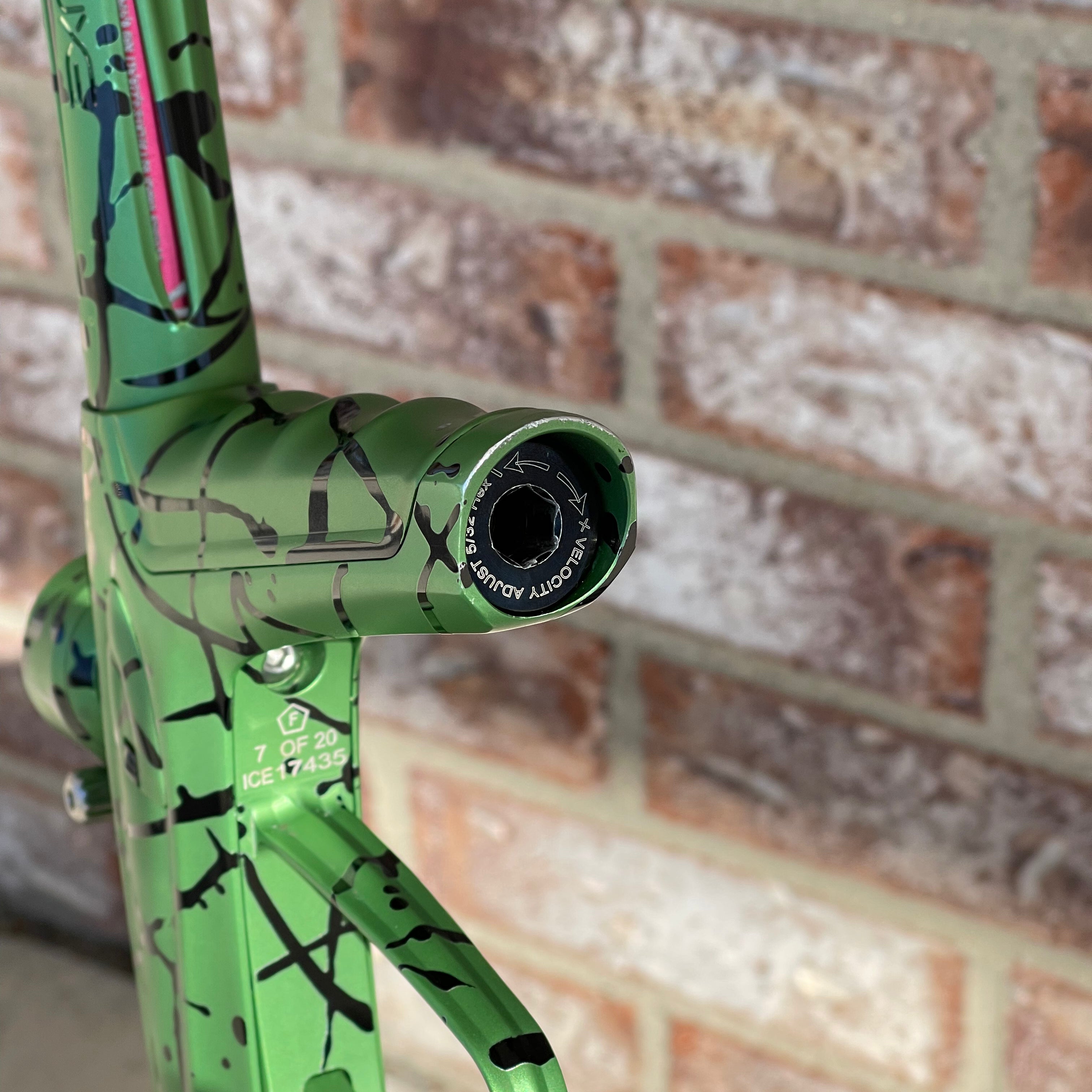 Used DLX Luxe Ice Paintball Gun - LE Dust Green/Black 3D Splash #7 of 20