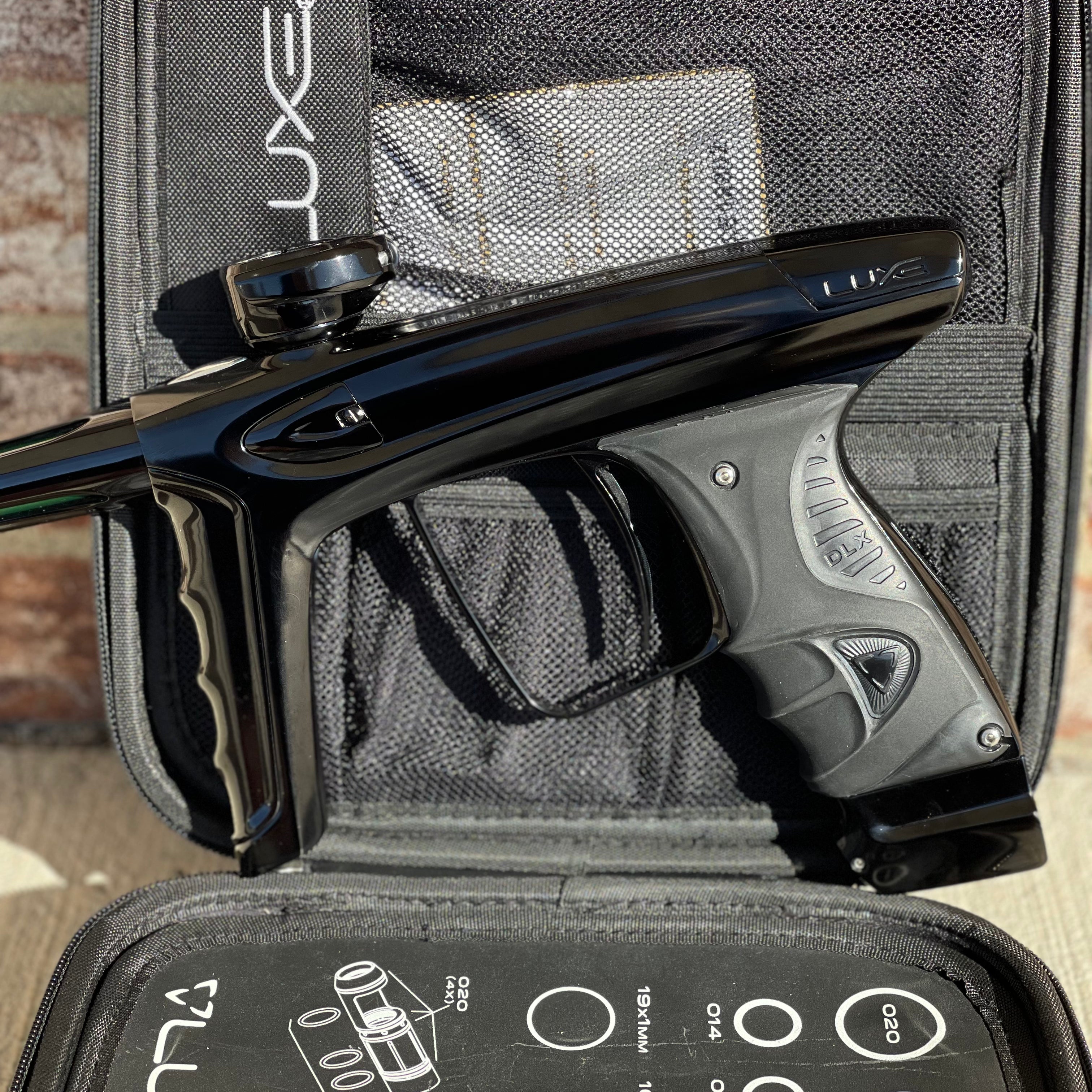 Used DLX Luxe Ice Paintball Gun - Polished Black w/ Encore Bolt