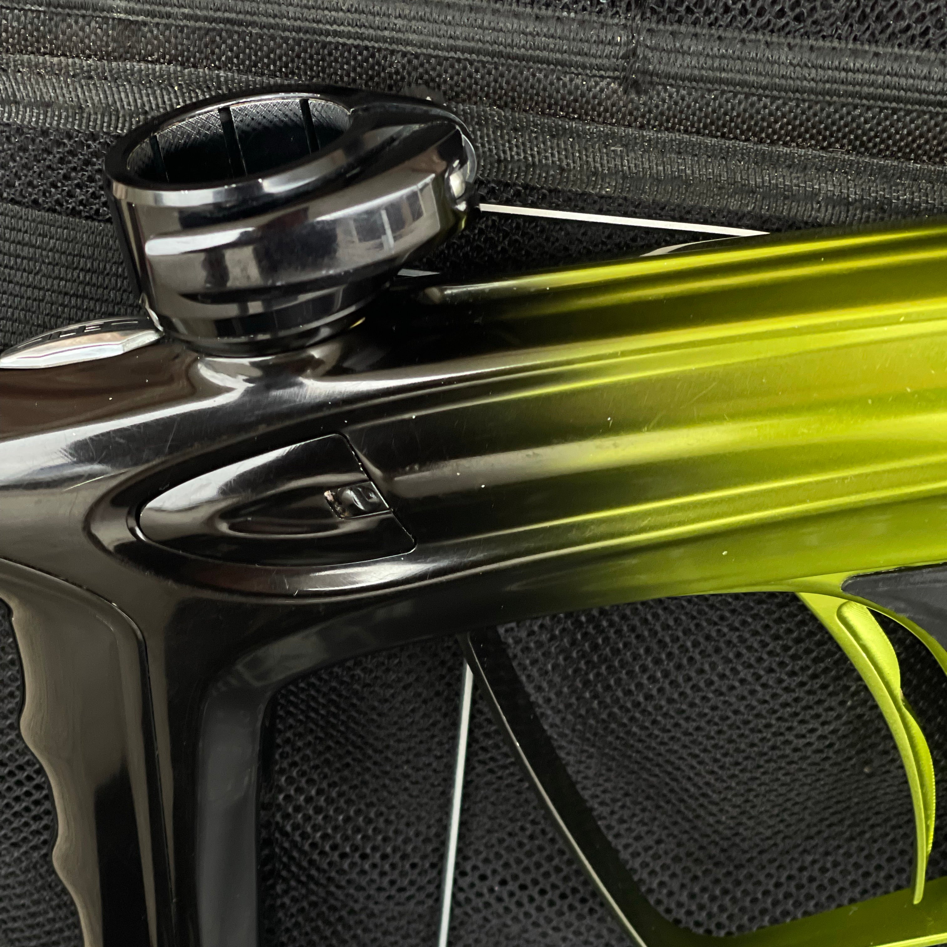 Used DLX Luxe Ice Paintball Gun - Limited Edition *1 of 10* Black/Slime Green w/ Black and Tan Back Grip