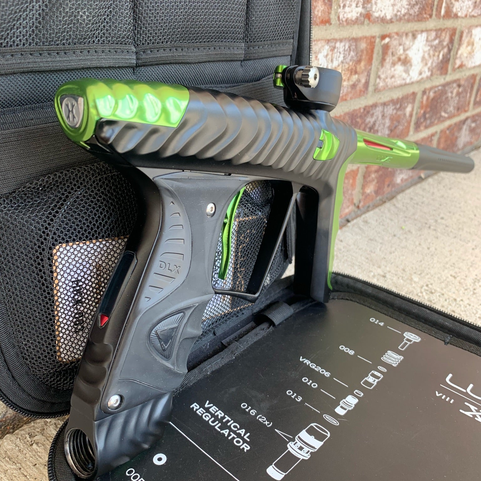 Used DLX HK Army Ripper Luxe X Paintball Gun - Black / Green