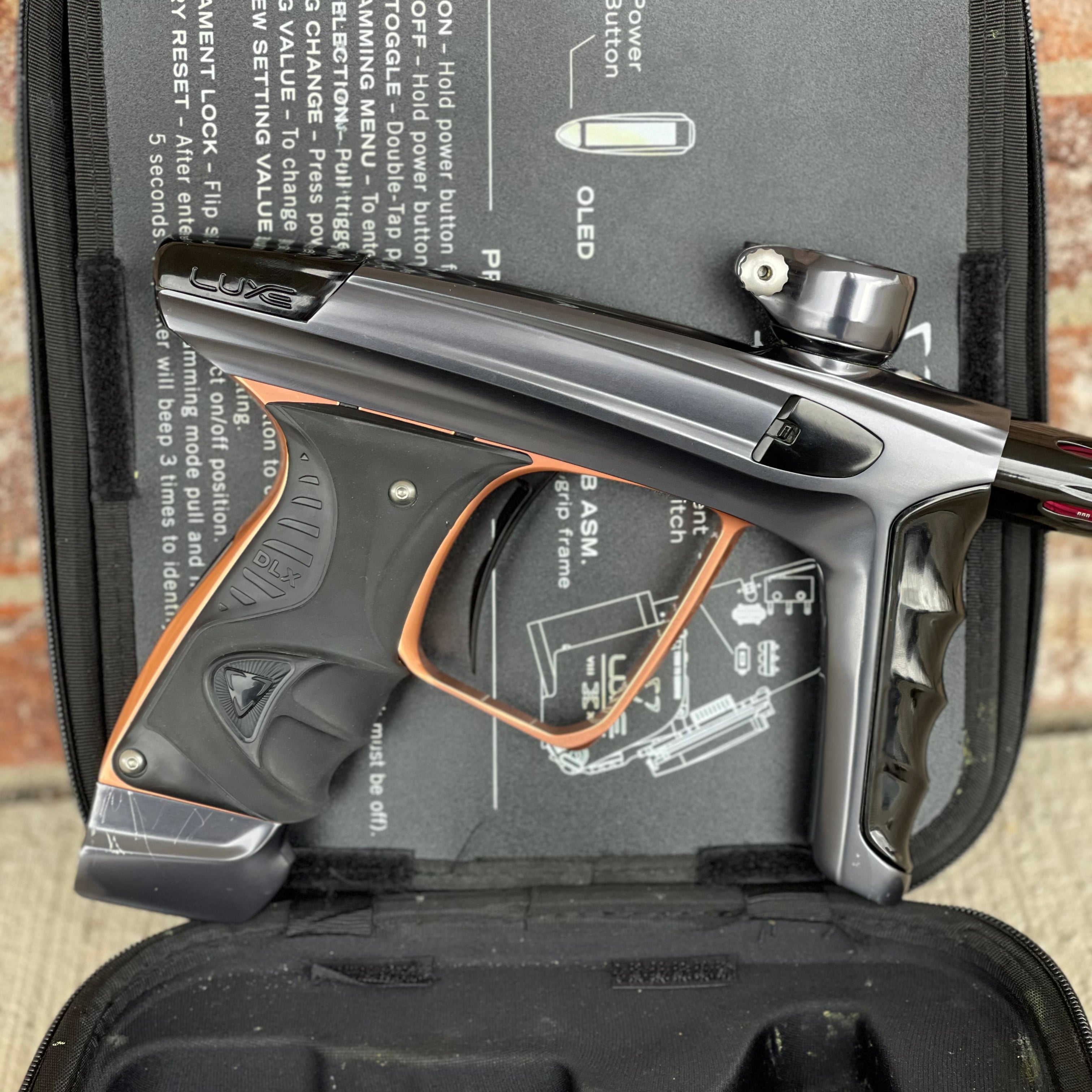 Used DLX Luxe X Paintball Gun - Gloss Pewter w/Copper Trigger Frame