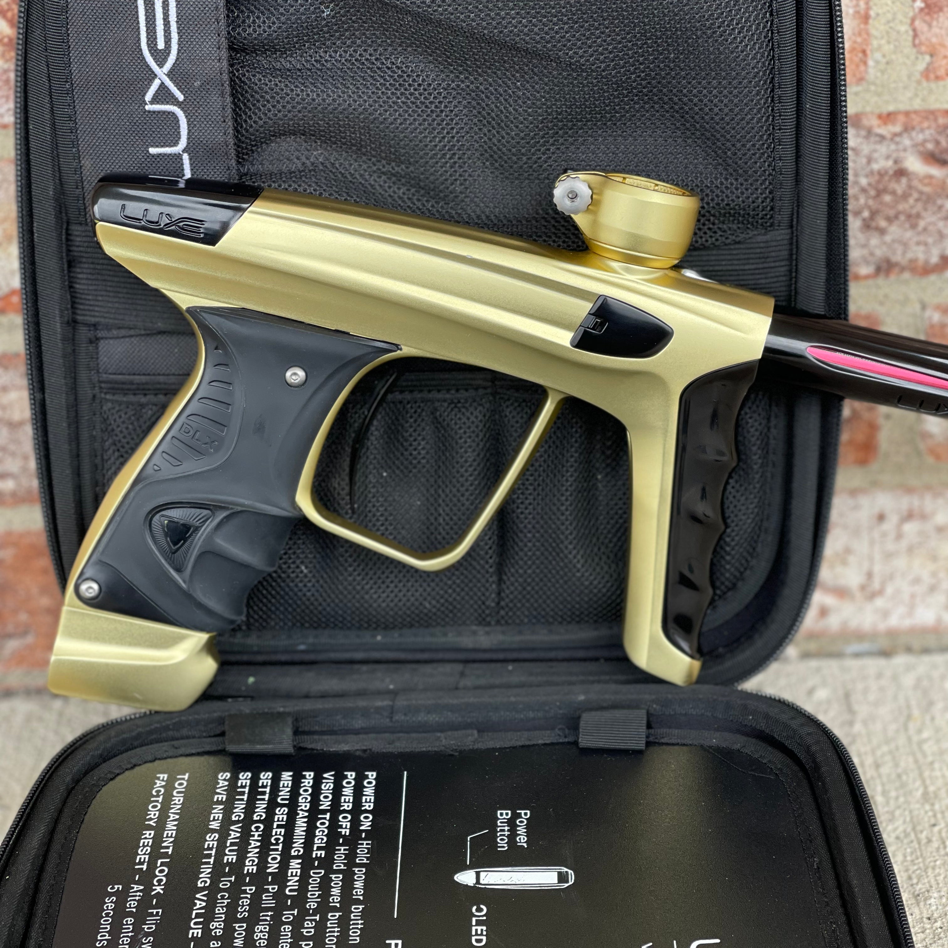 Used DLX Luxe X Paintball Gun - Dust Gold / Polished Black