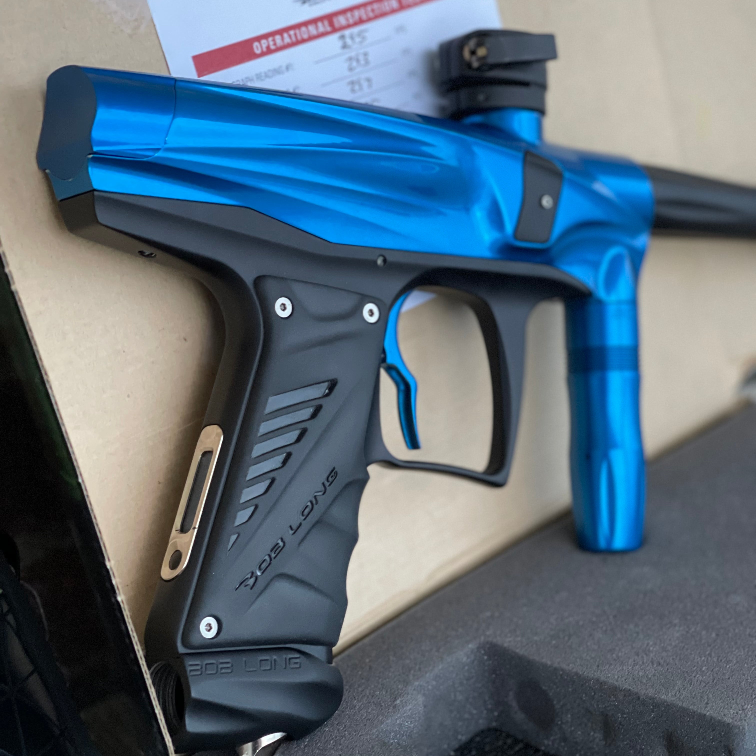 Used Bob Long Vcom Paintball Marker - Gloss Blue / Matte Black