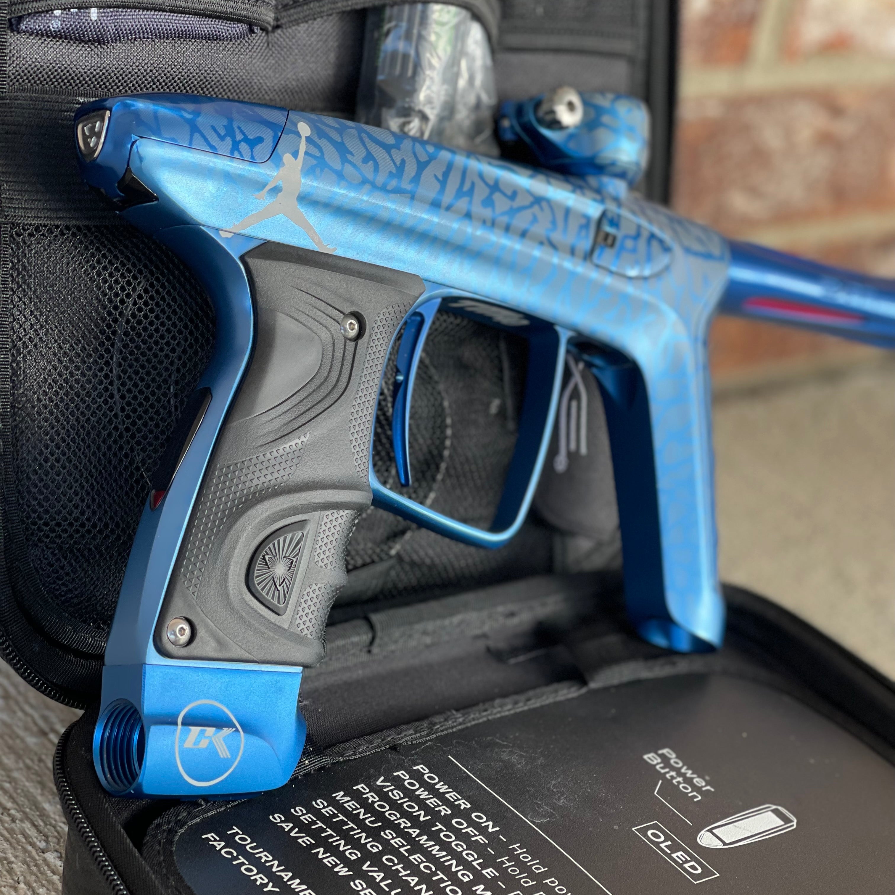 Used DLX Luxe TM40 Paintball Gun - Blue Custom Laser Engraving