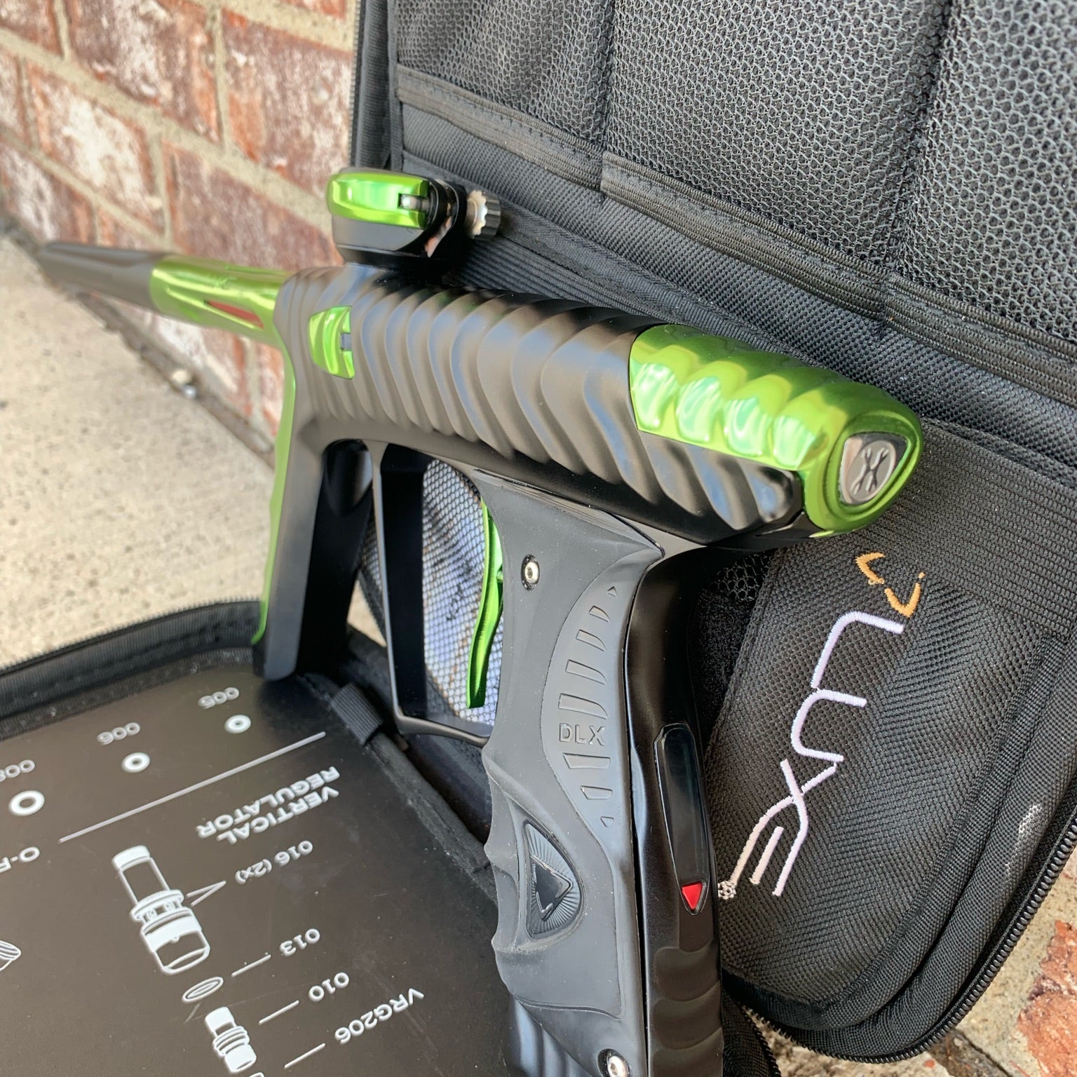 Used DLX HK Army Ripper Luxe X Paintball Gun - Black / Green