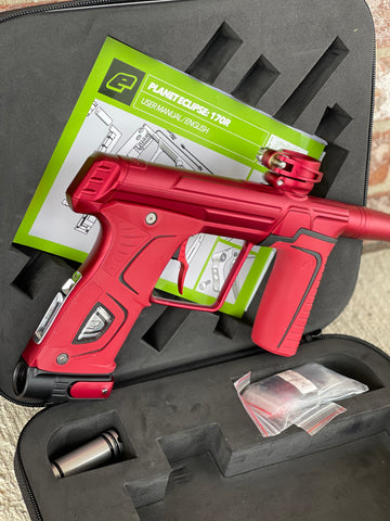Used Planet Eclipse 170R Paintball Gun - Dust Red w/Red Grip Kit, Deuce Trigger, and ST3 Bolt