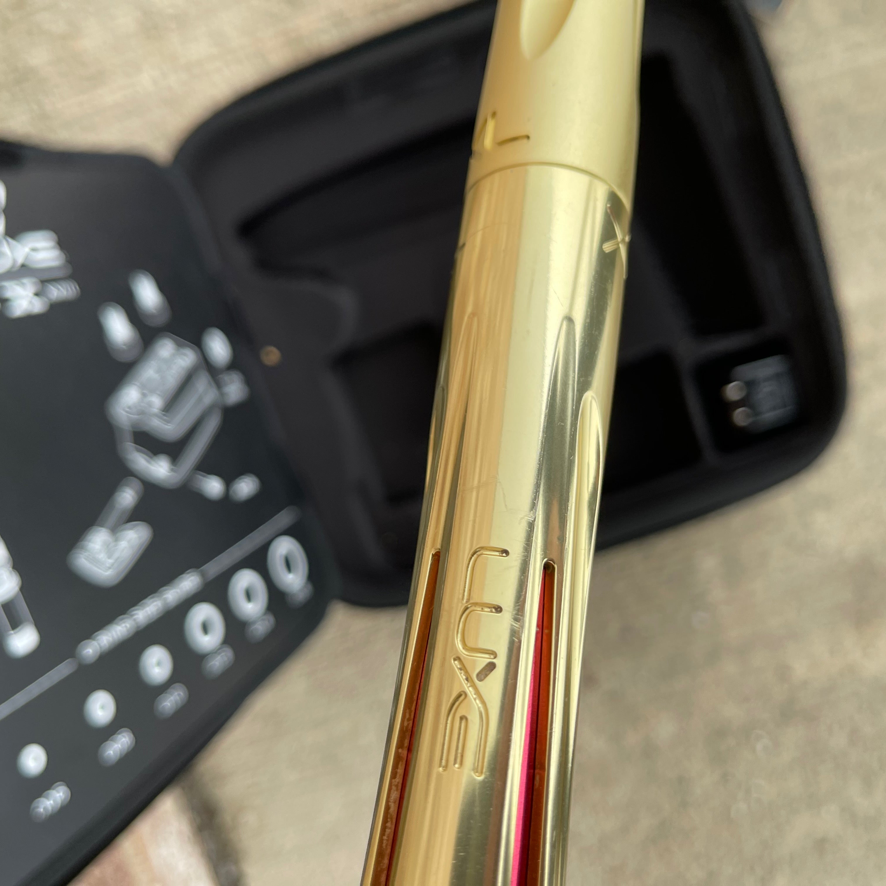 Used DLX Luxe X Paintball Gun - Dust Gold / Polished Gold