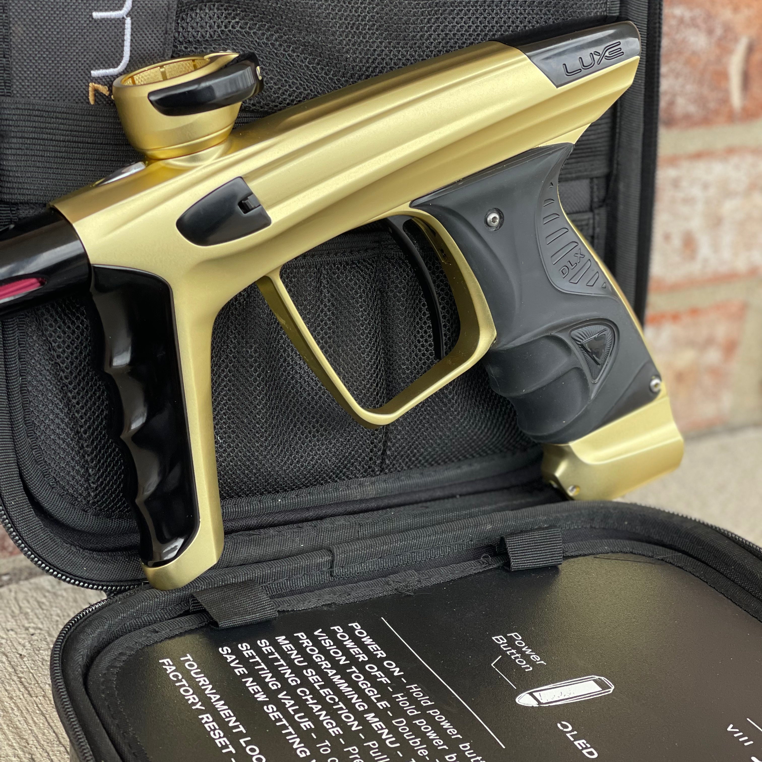 Used DLX Luxe X Paintball Gun - Dust Gold / Polished Black