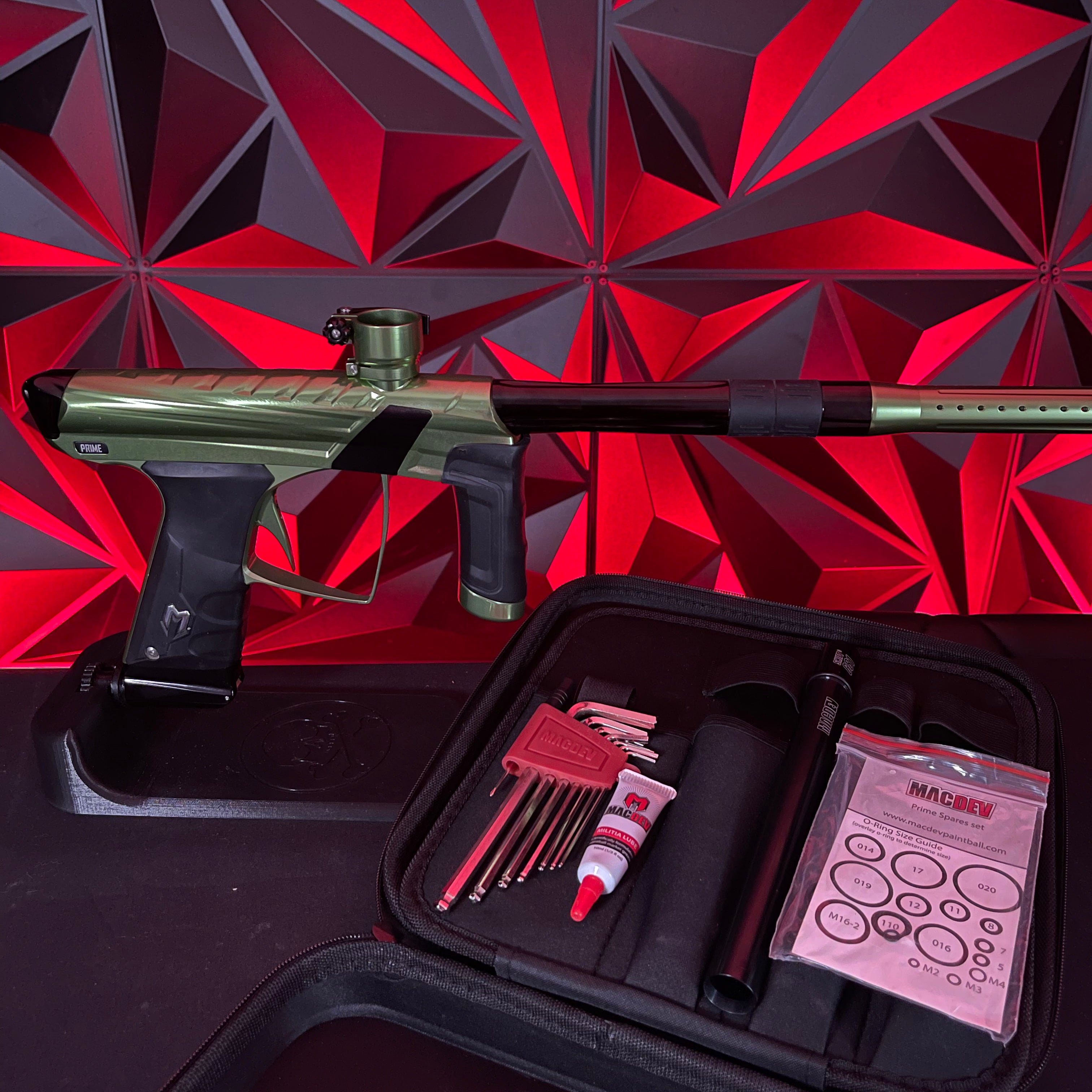 Used MacDev Prime XTS Paintball Gun - Polished Olive