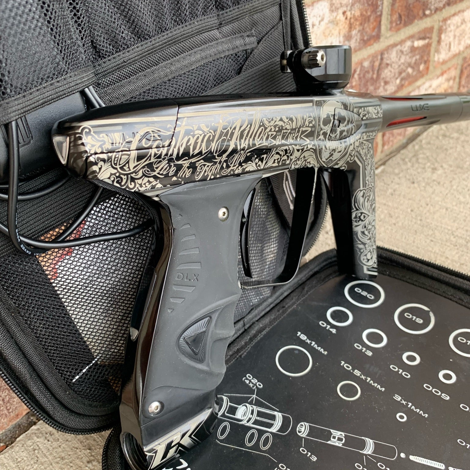 Used DLX Luxe Ice Paintball Gun - Contract Killers Gloss Black