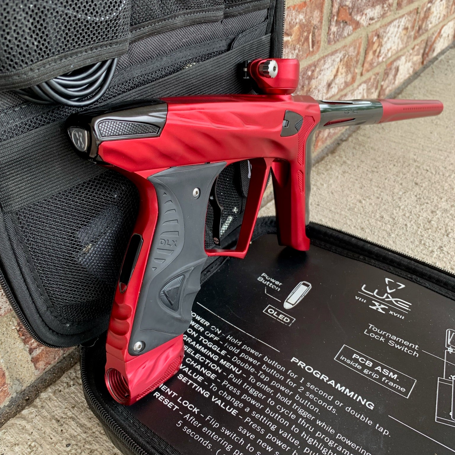 Used HK Army DLX Luxe X A51 Paintball Gun - Dust Red / Polished Black