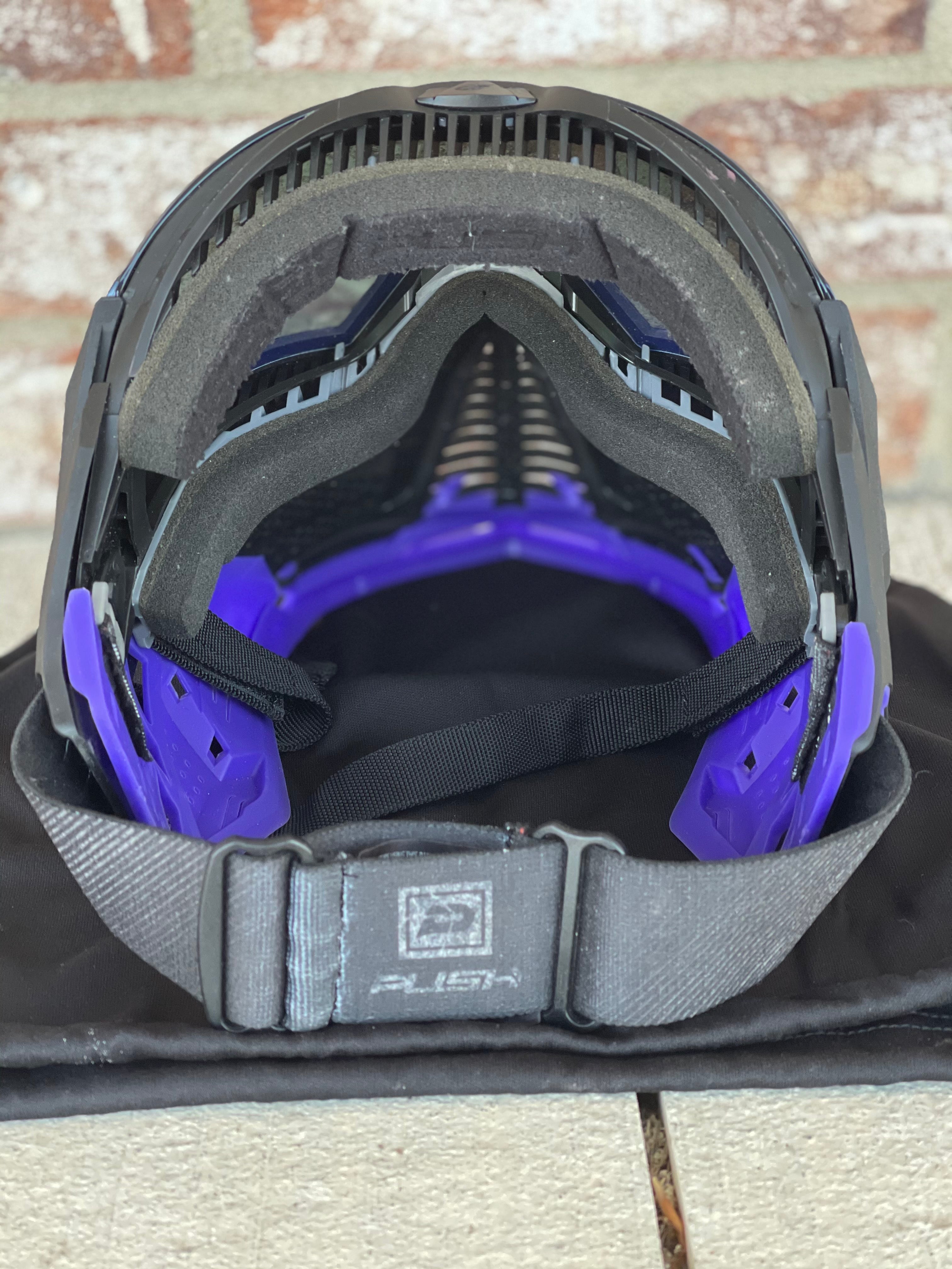 Used Push Unite Paintball Mask - Black with Purple Chin Extender
