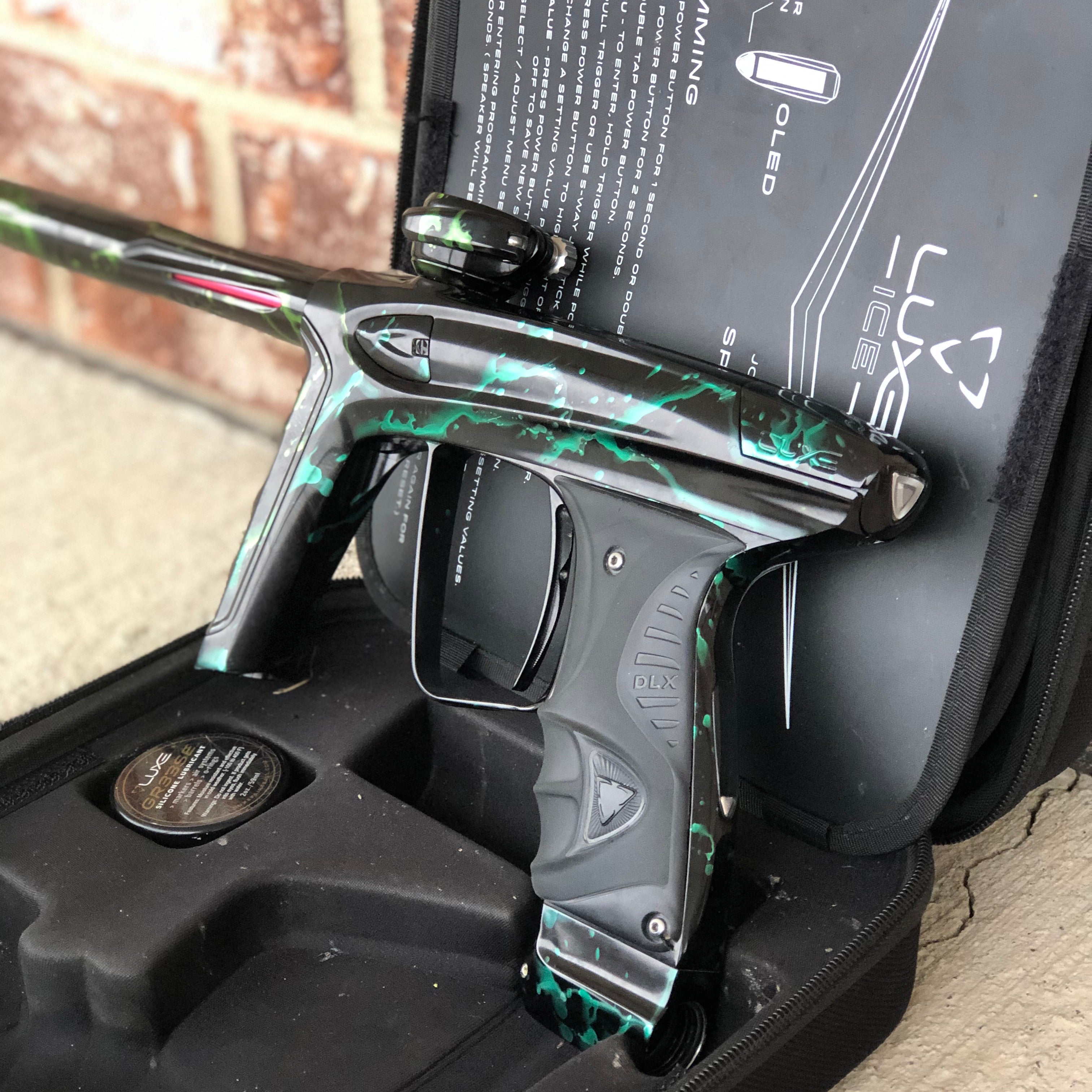 Used DLX Luxe Ice Paintball Gun - Green Splash