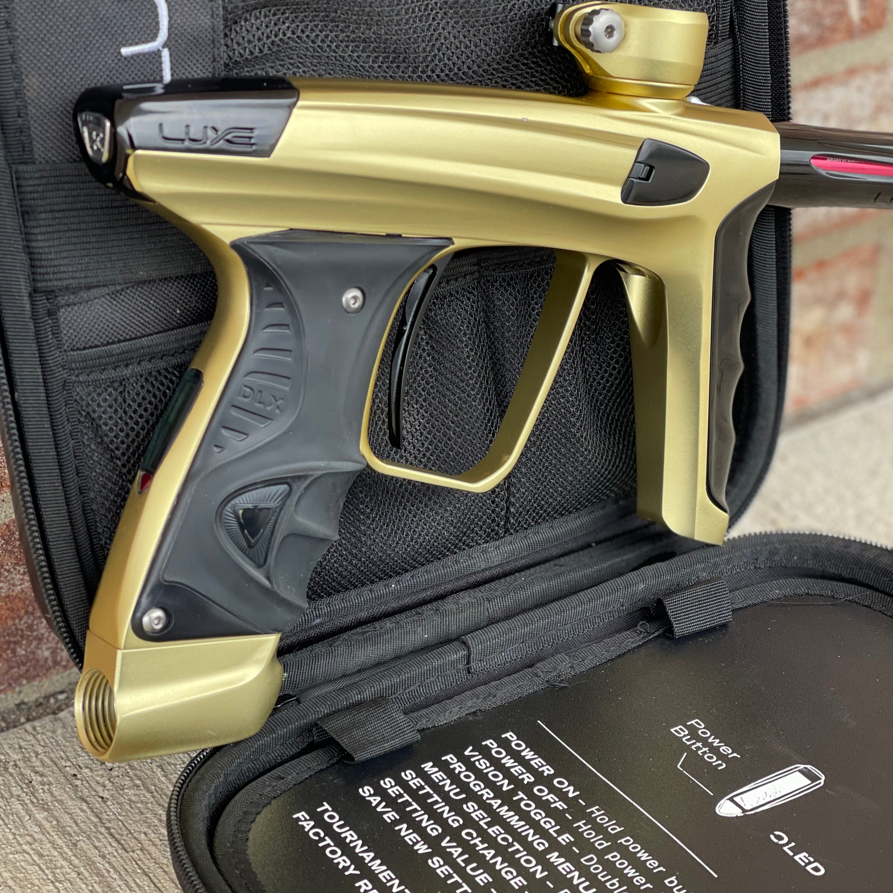 Used DLX Luxe X Paintball Gun - Dust Gold / Polished Black