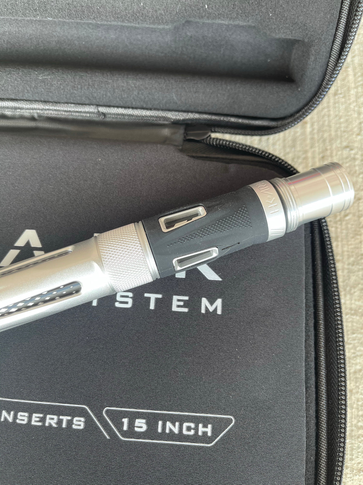 Used HK Army LAZR Barrel Kit - Dust Silver - Black Inserts - Autococker Thread