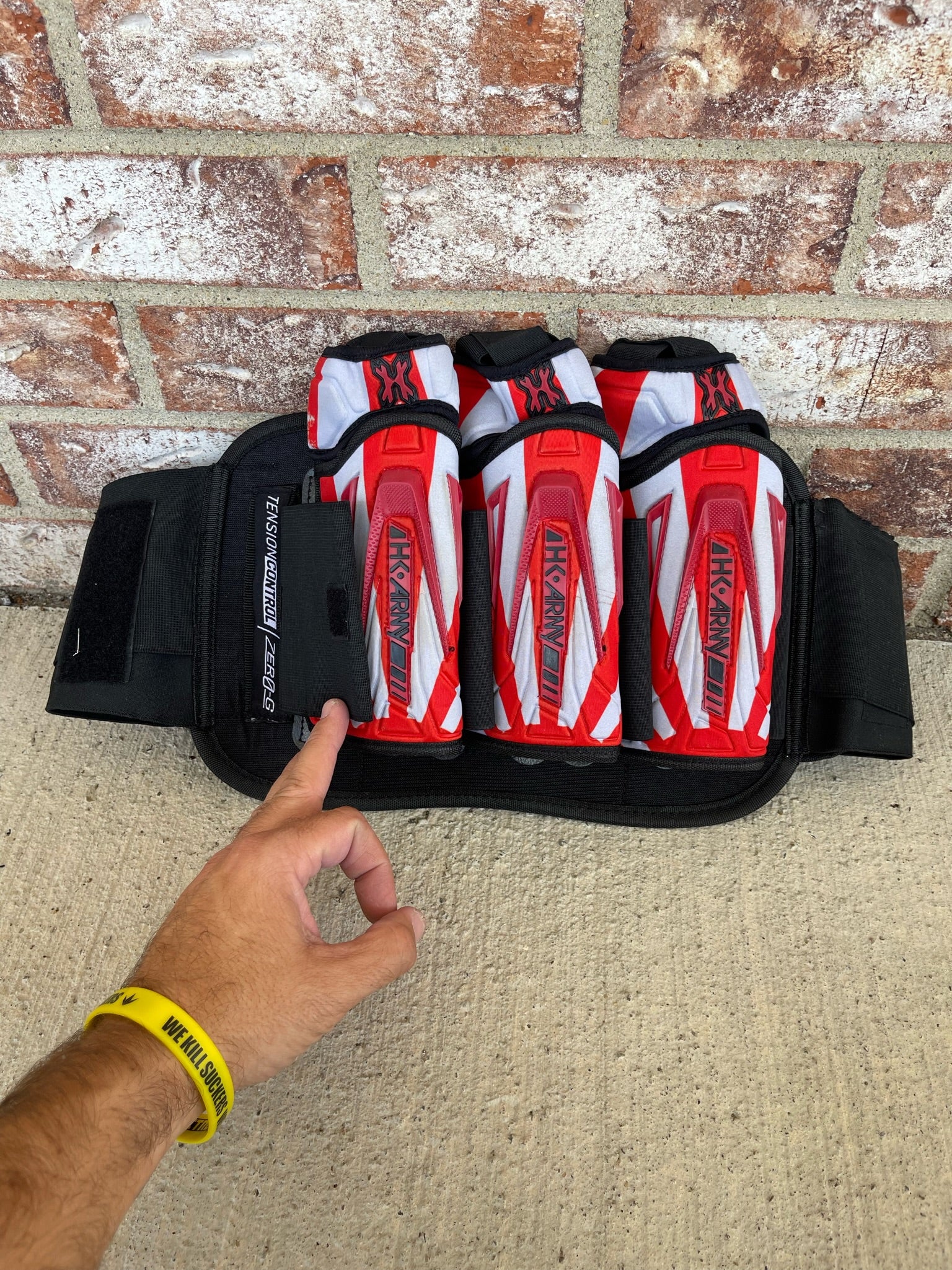 Used HK Army Zero G 3 + 6 Paintball Pod Pack- White/Red