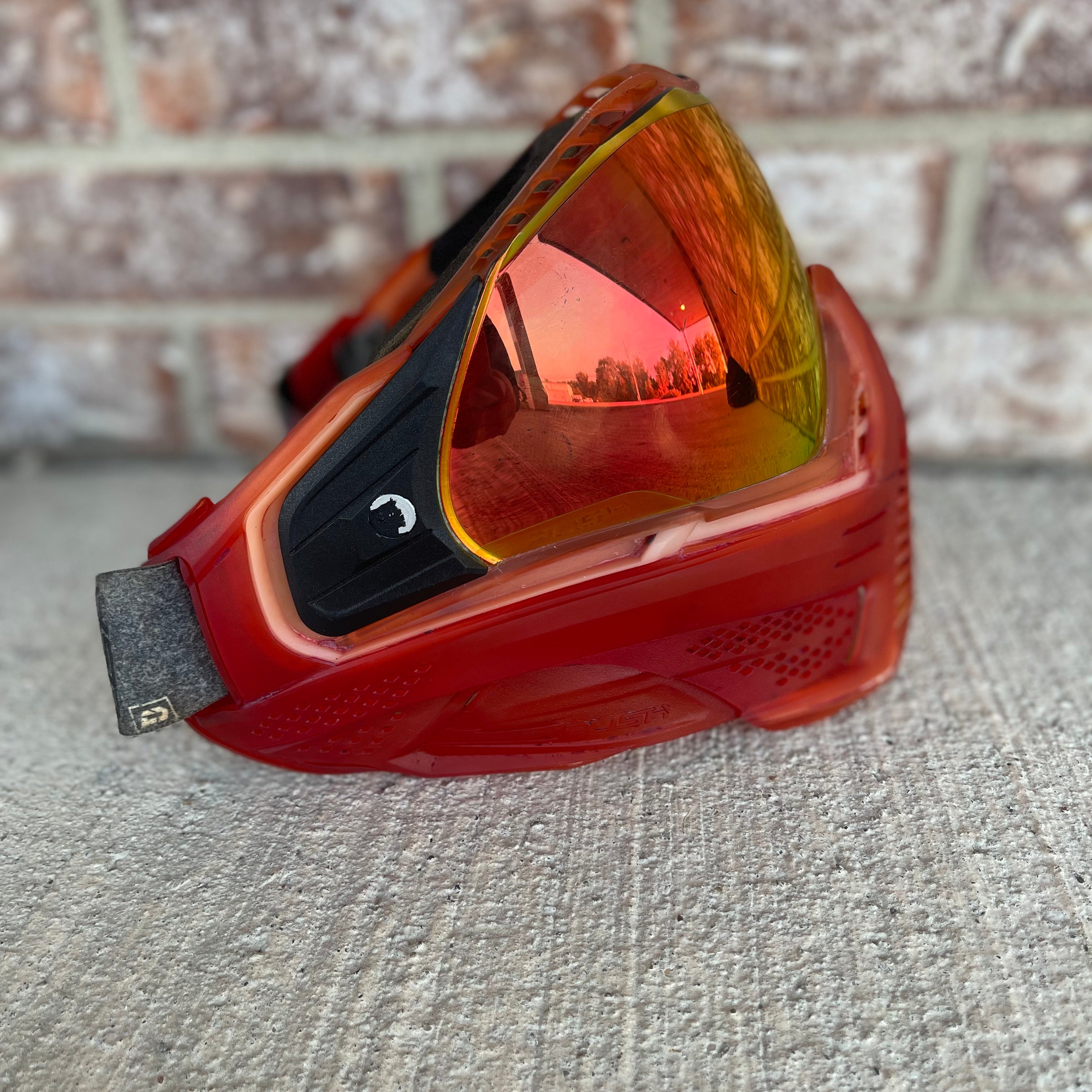 Used Push Unite Paintball Mask - Red with Hard Carry Case