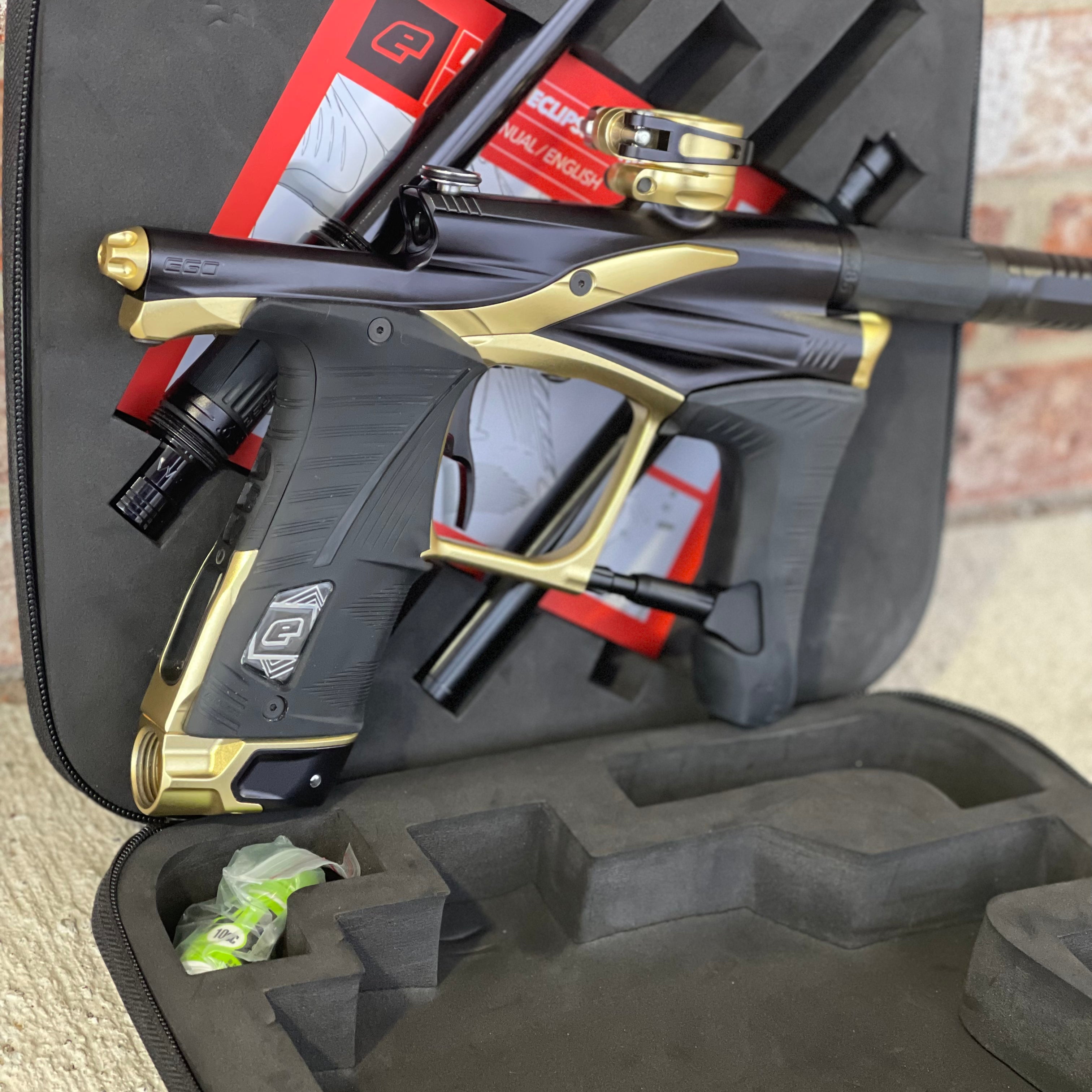 Used Planet Eclipse "Midnight Series" Lv1.6 Paintball Gun - Black / Gold w/ FL Kit & Scythe Trigger