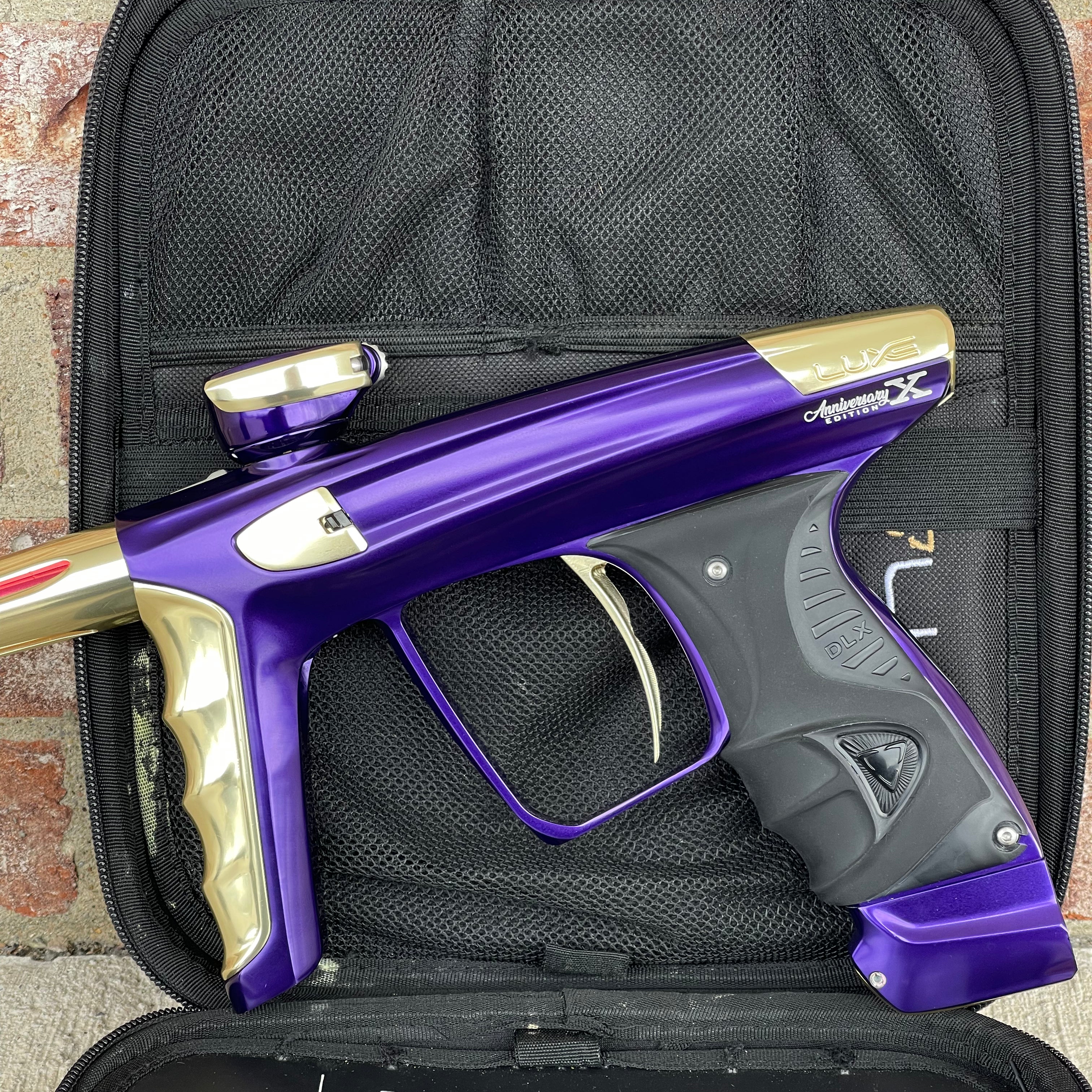 Used DLX Luxe X Paintball Gun - Polished Purple/Polished Gold - Anniversary Edition