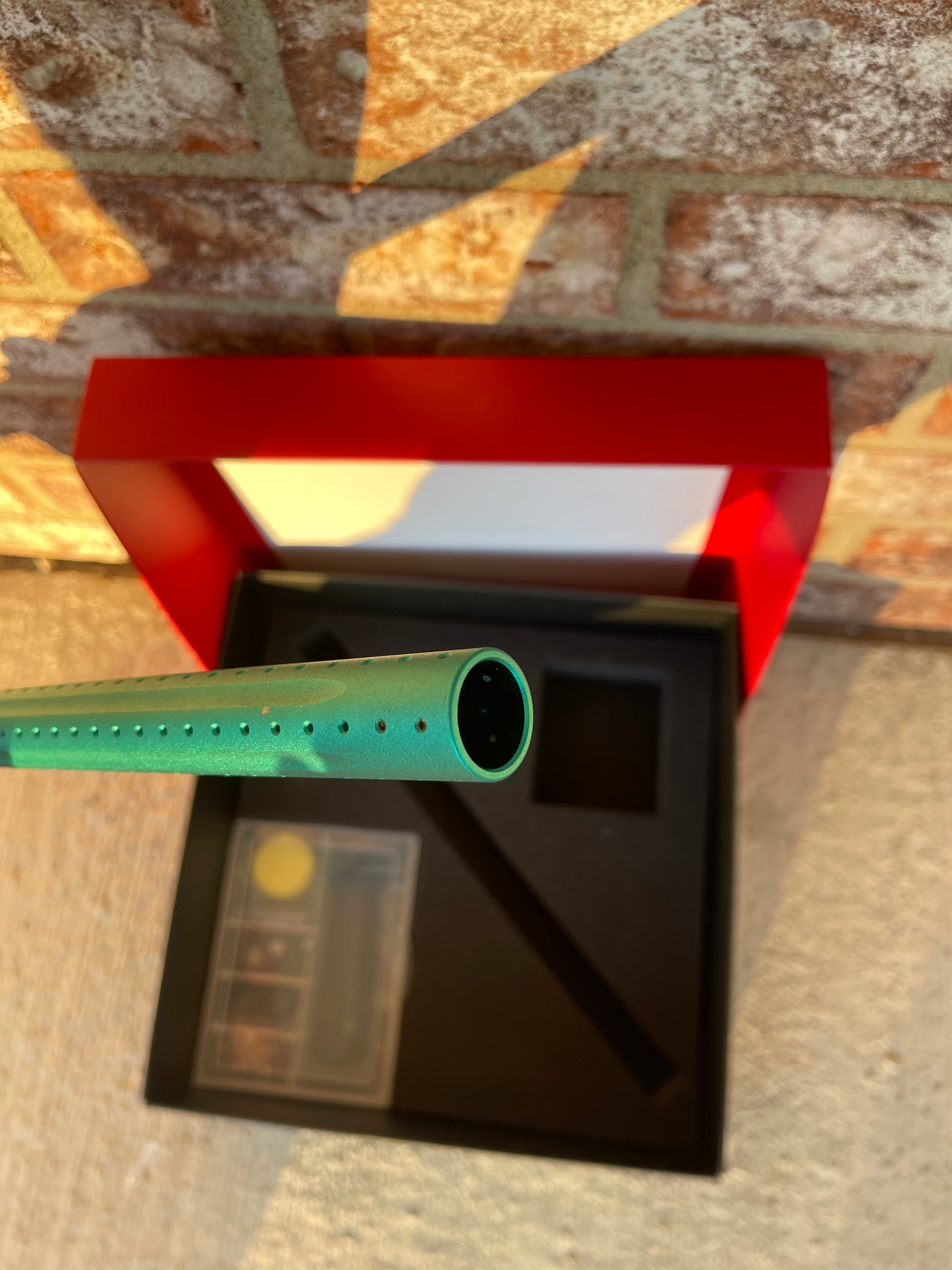 Used Empire Mini GS Paintball Gun - Dust Grey/Teal w/ Redline OLED Board