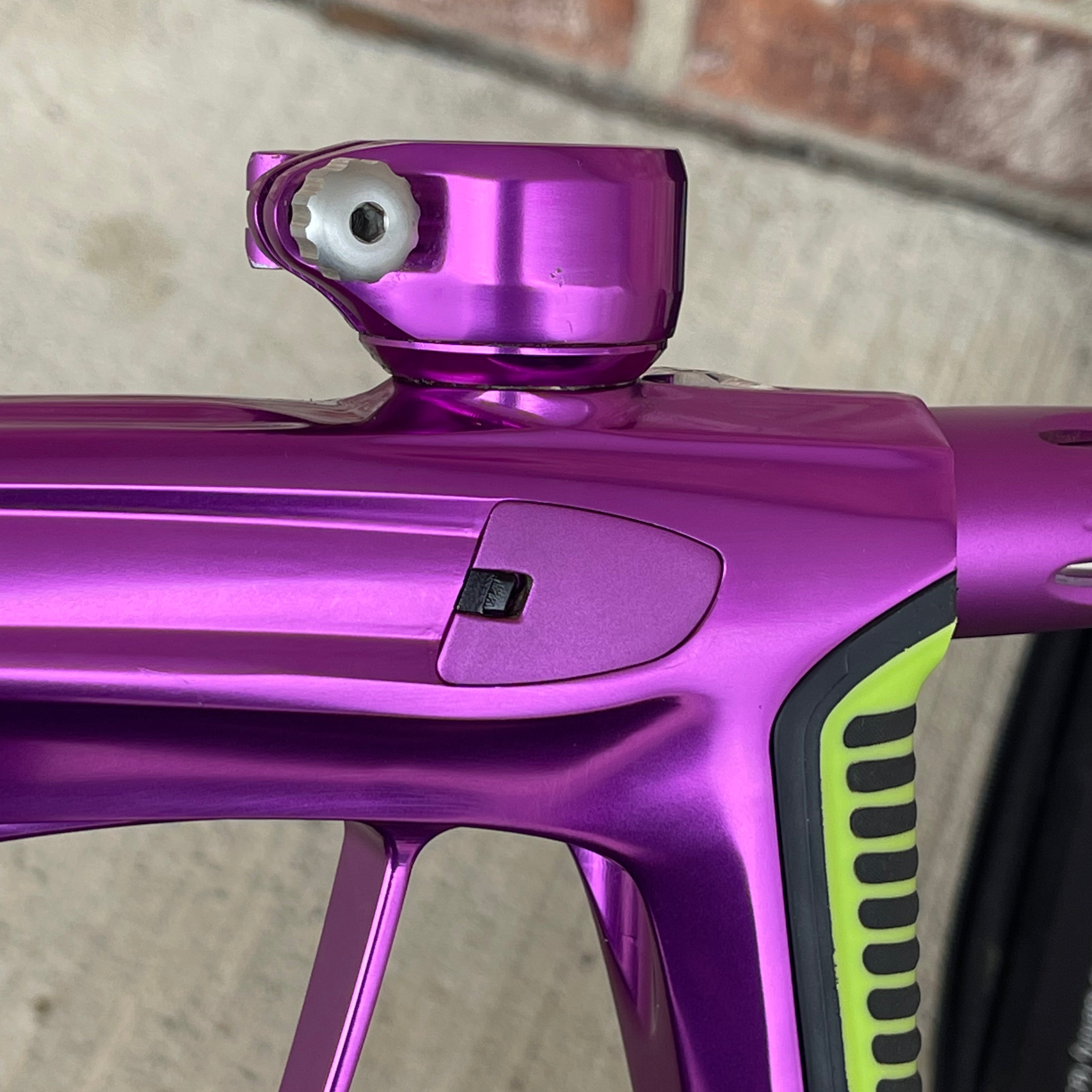 Used DLX Luxe X Paintball Gun - Gloss Purple / Dust Purple w/ Orange Deuce Trigger