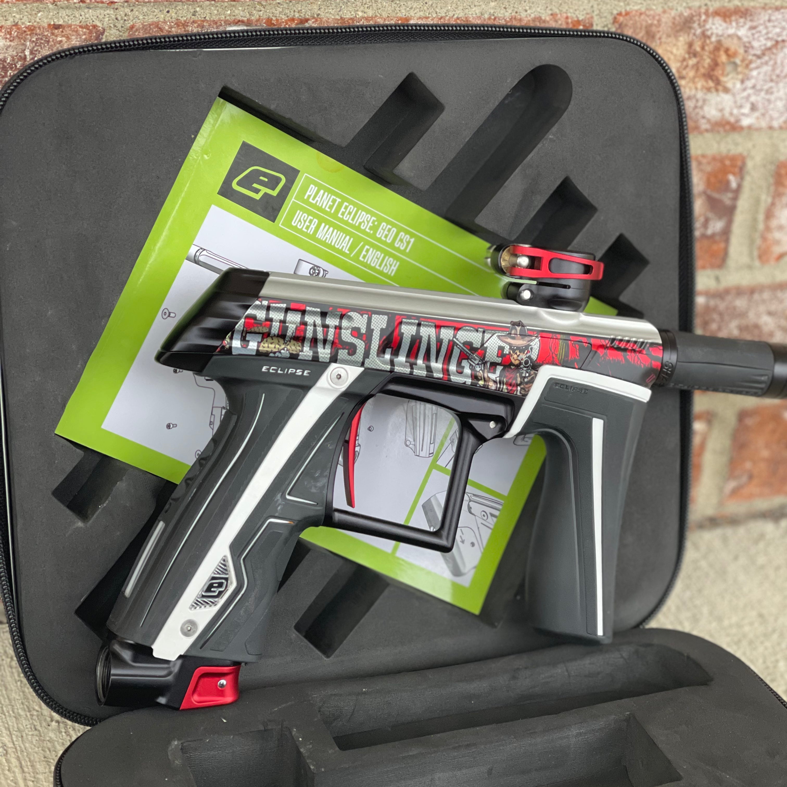 Used Planet Eclipse Cs1.5 Paintball Gun - LE Gunslinger #5 w/ 3 Core FL Tips and Matching Carbon Fiber FL Barrel