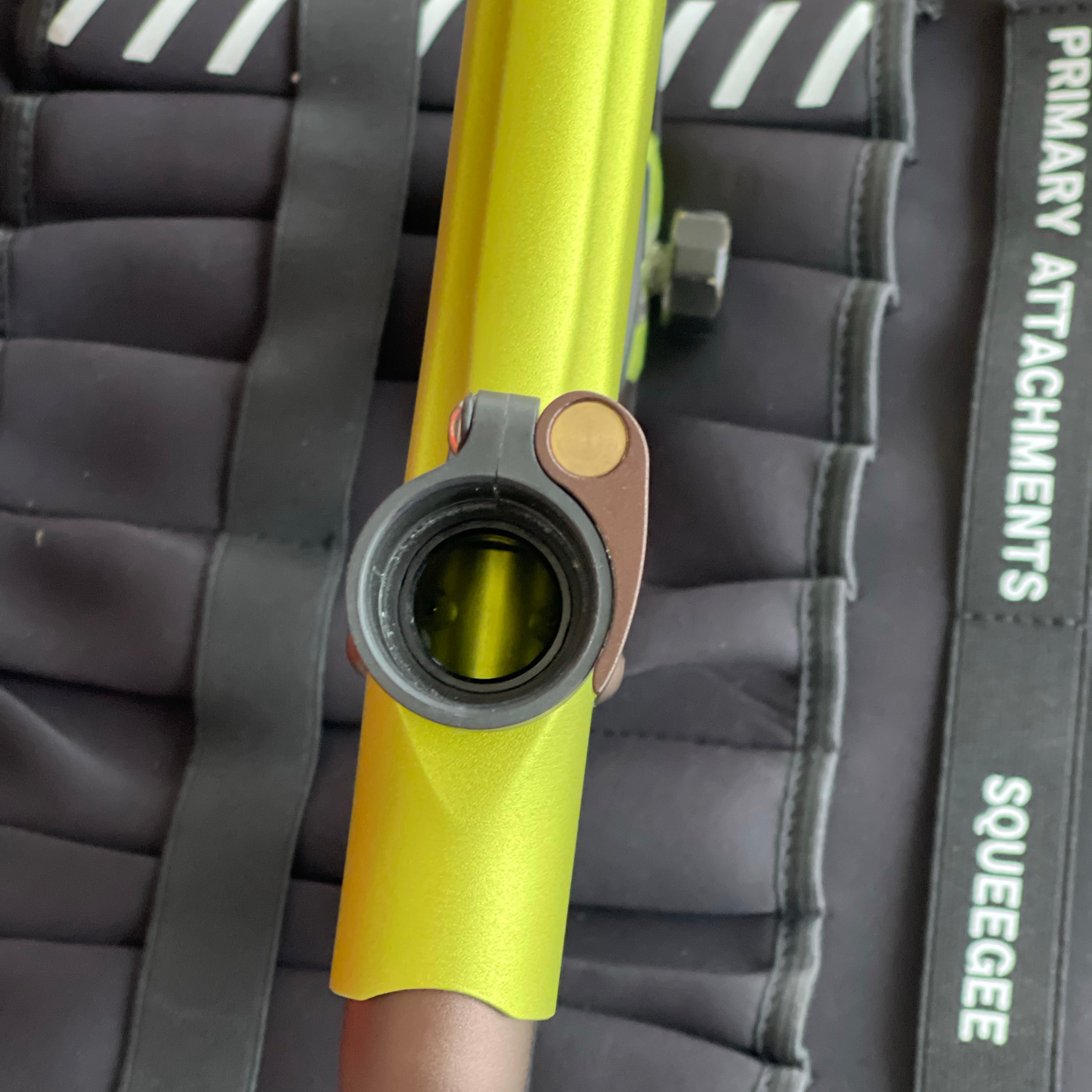 Used Empire Mini GS Paintball Gun - Green / Brown w/ 2-Piece Barrel and HK Exo Case