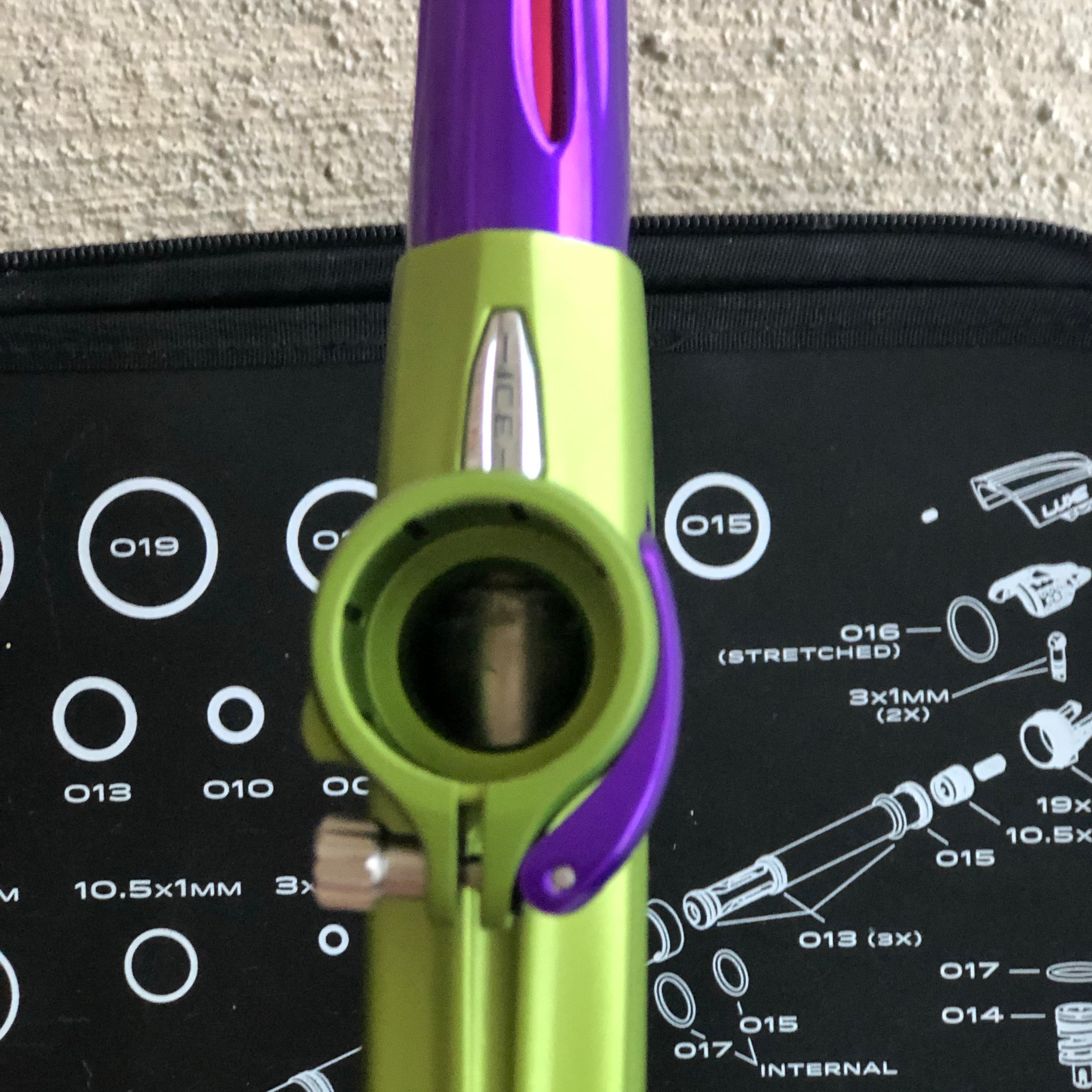 Used DLX Luxe ICE Paintball Gun - Dust Green w/ Purple