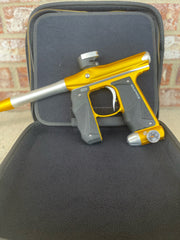 Used Empire Mini GS Paintball Gun w/ 2 Piece Barrel - Dust Gold / Silver w/ HK Army Exo 2.0 Marker Case