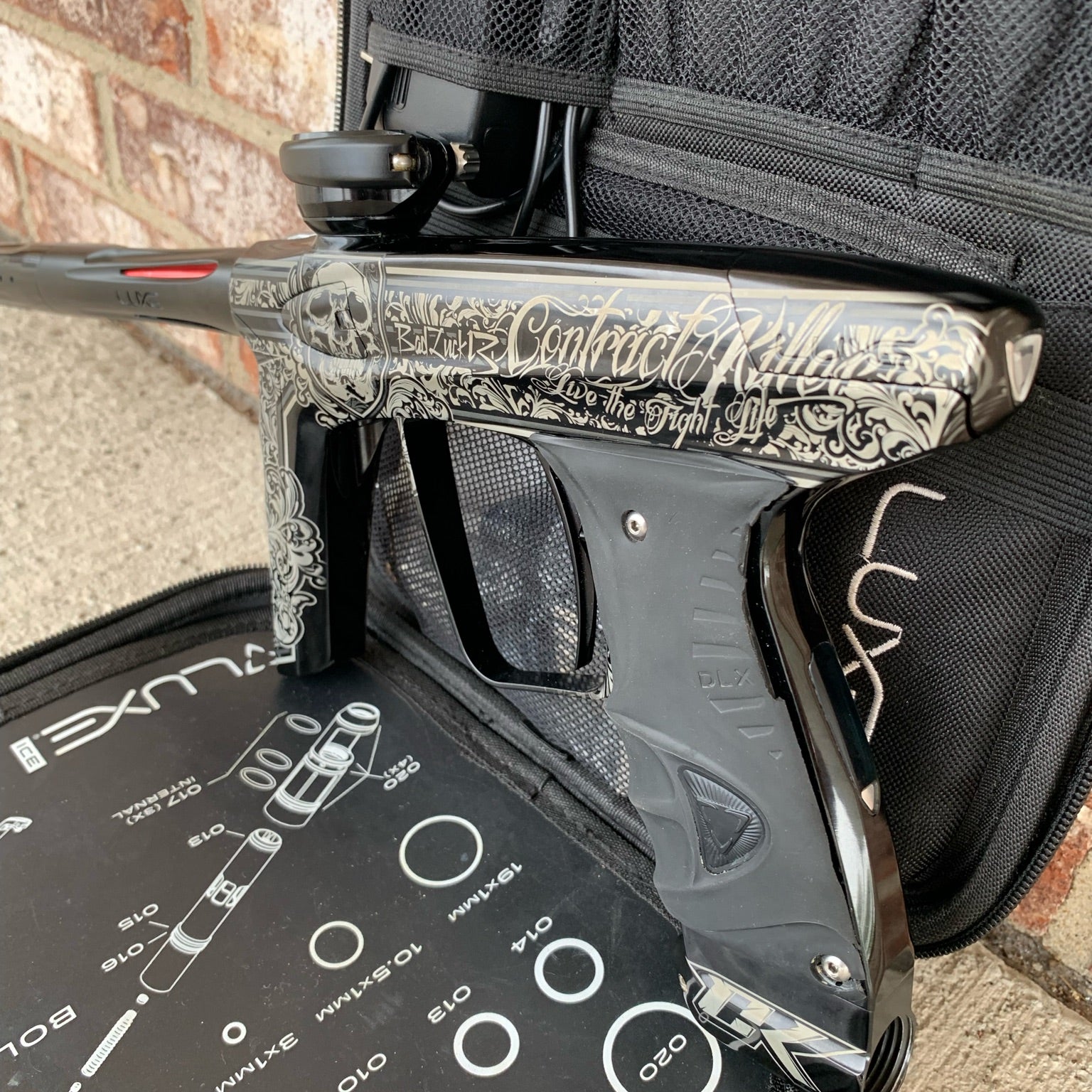 Used DLX Luxe Ice Paintball Gun - Contract Killers Gloss Black