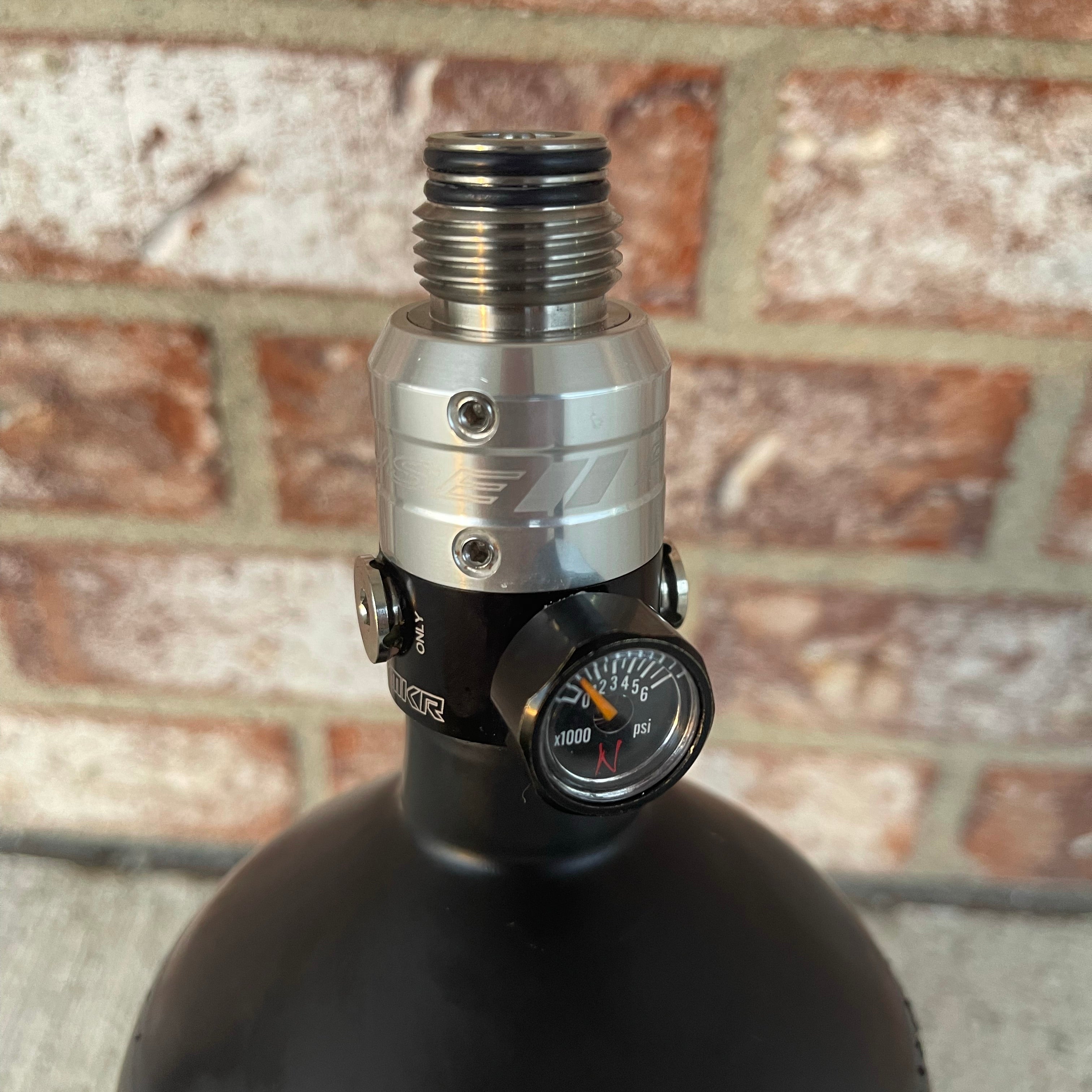 Used Ninja SL2 68/4500 Paintball Tank - Cerakote Black with Silver/Black Powerhouse HAYMKR Regulator & Exalt Tank Case