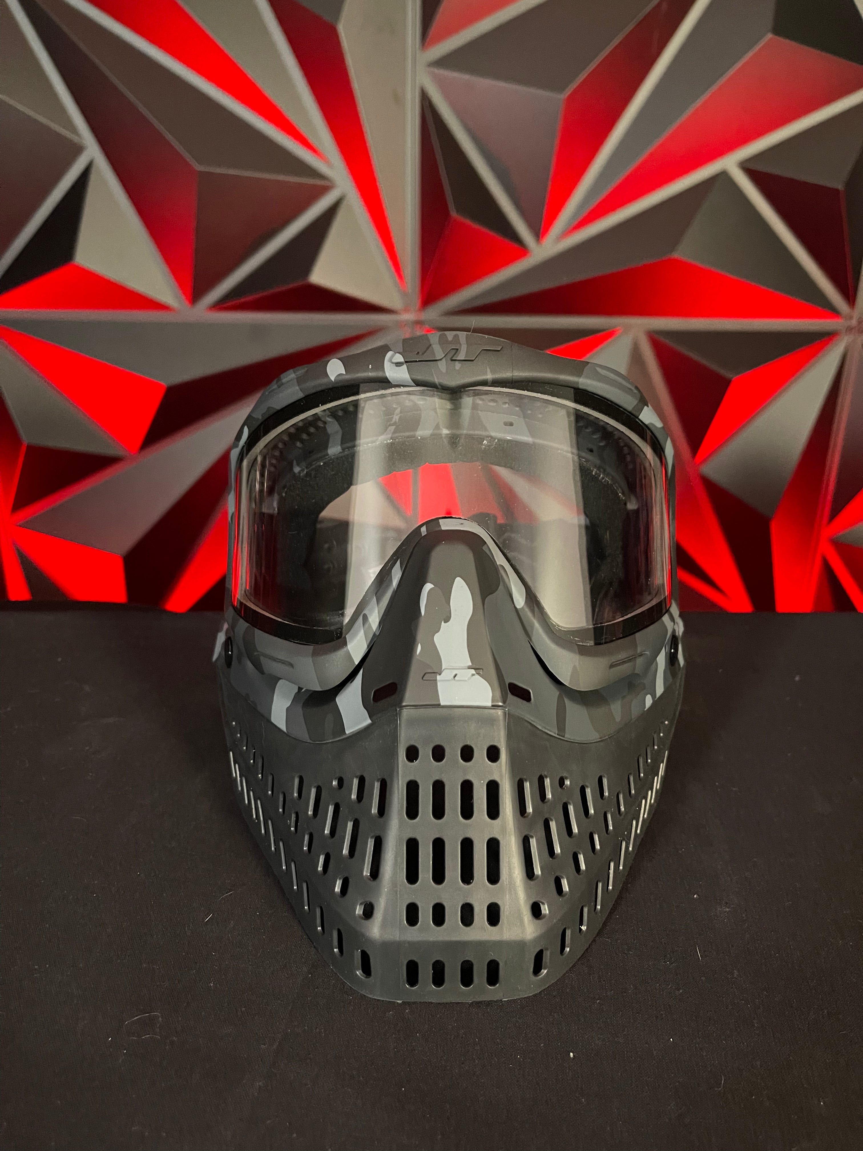 Used JT Proflex Paintball Mask - Black Camo Skirt w/Black Camo Frame