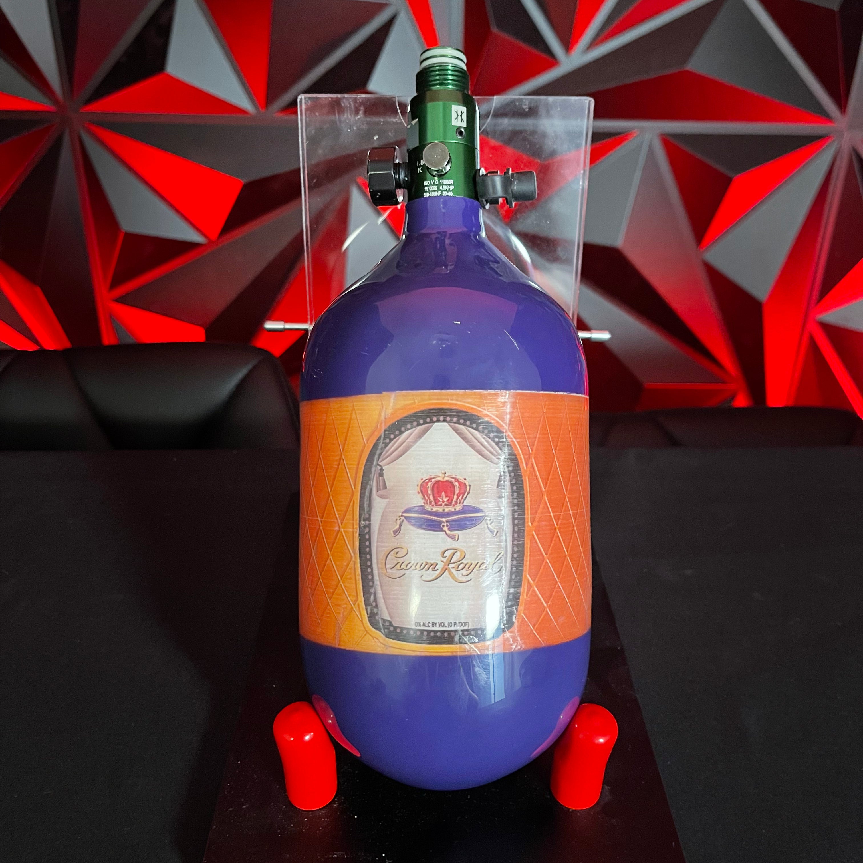 Used HK Army 68/4500 Paintball Tank - LE Crown Royal w/ Green Standard Regulator & Tank Case