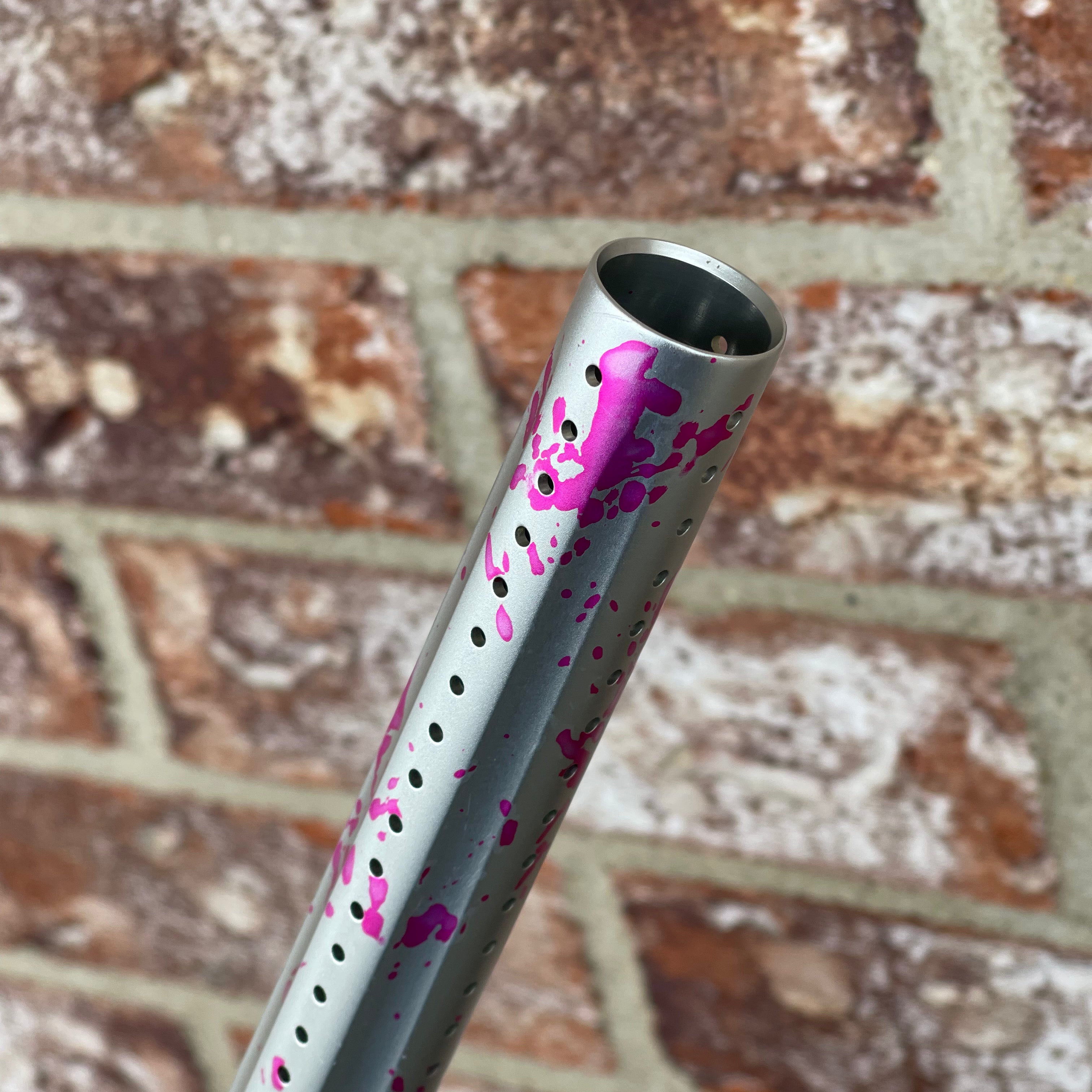 Used DLX Luxe X Paintball Gun - Silver Pink Splash