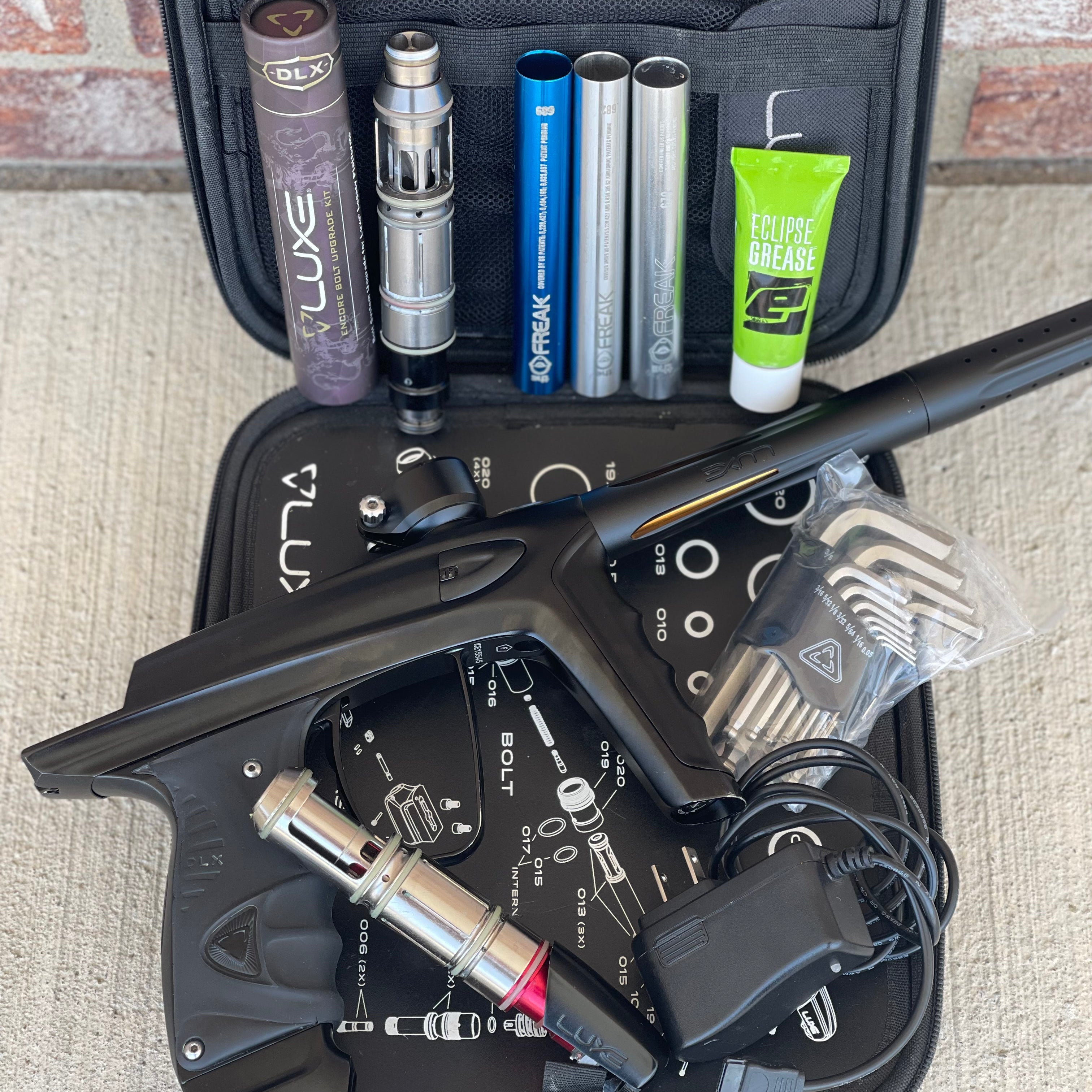 Used DLX Luxe Ice Paintball Gun - Dust Black w/ Encore Bolt