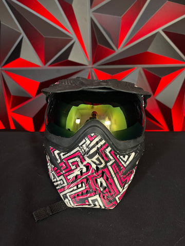 Used V-Force Grill Paintball Mask - Pink/White/Black w/Visor