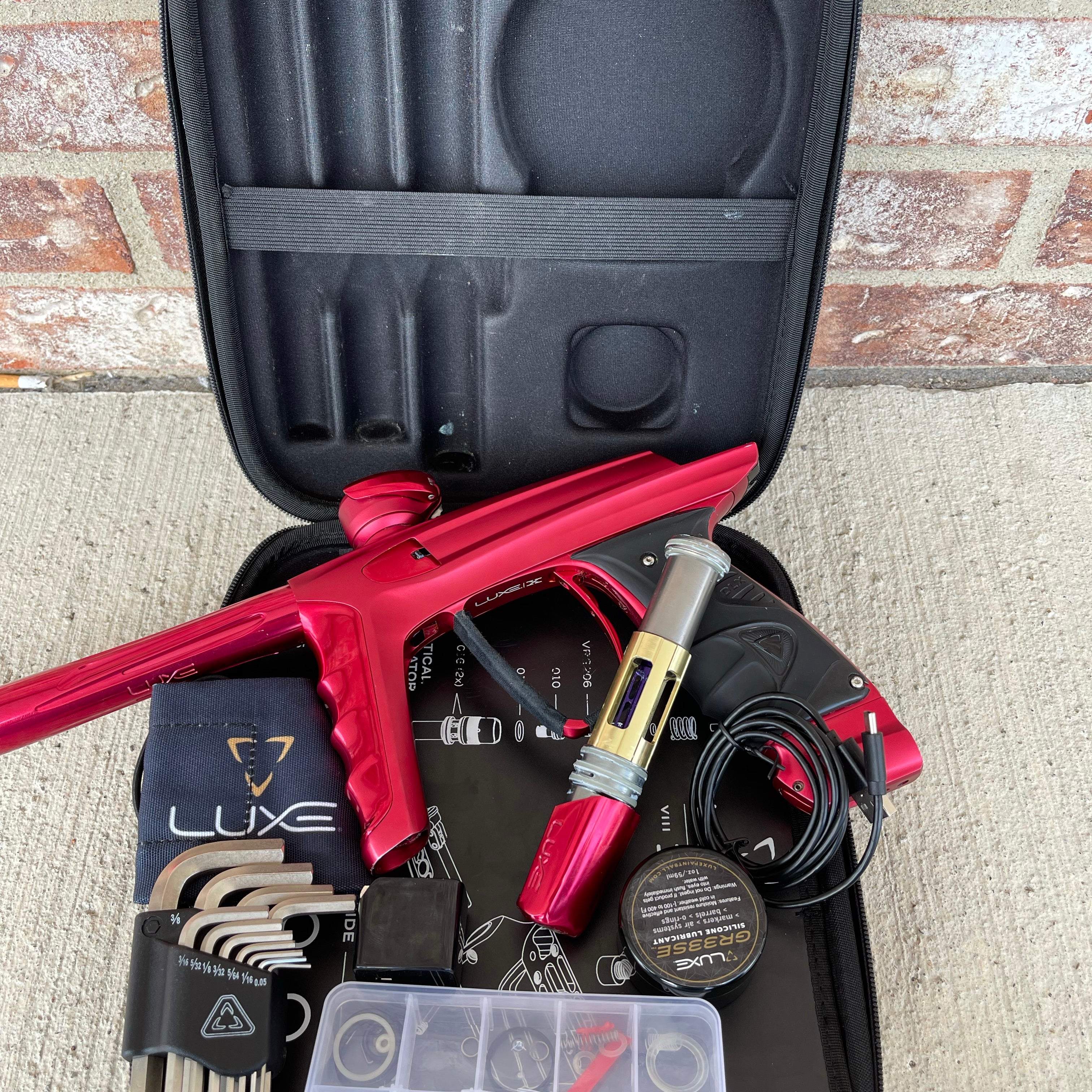 Used DLX Luxe X Paintball Gun - Dust Red / Gloss Red