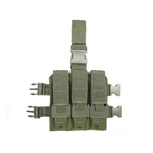 OLIVE DRAB Triple SMG Magazine Leg Pouch