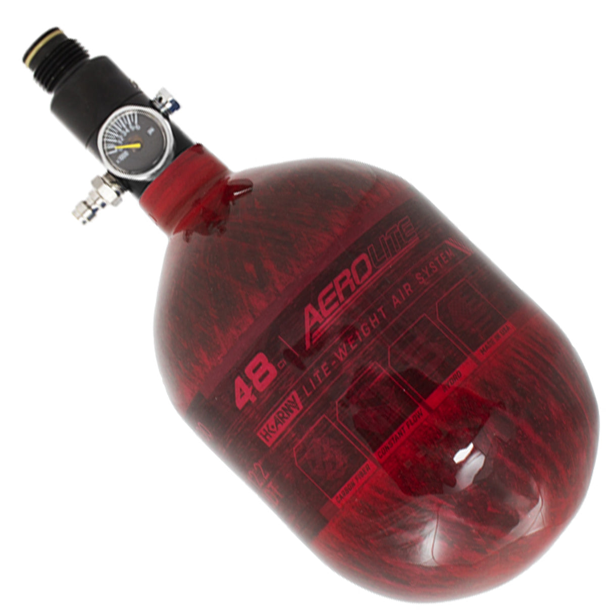 HK Army Aerolite Carbon Fiber Tank - 48ci / 4500psi - Red