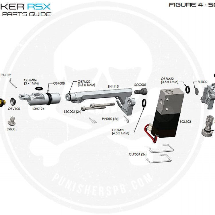 SP Shocker RSX Solenoid/Bolt Speed Adjuster Parts List - Pick The Part You Need!