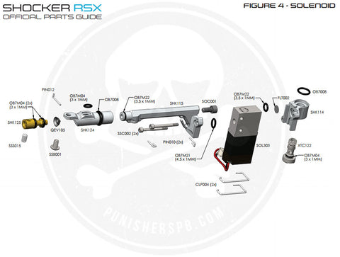 SP Shocker RSX Solenoid/Bolt Speed Adjuster Parts List - Pick The Part You Need!