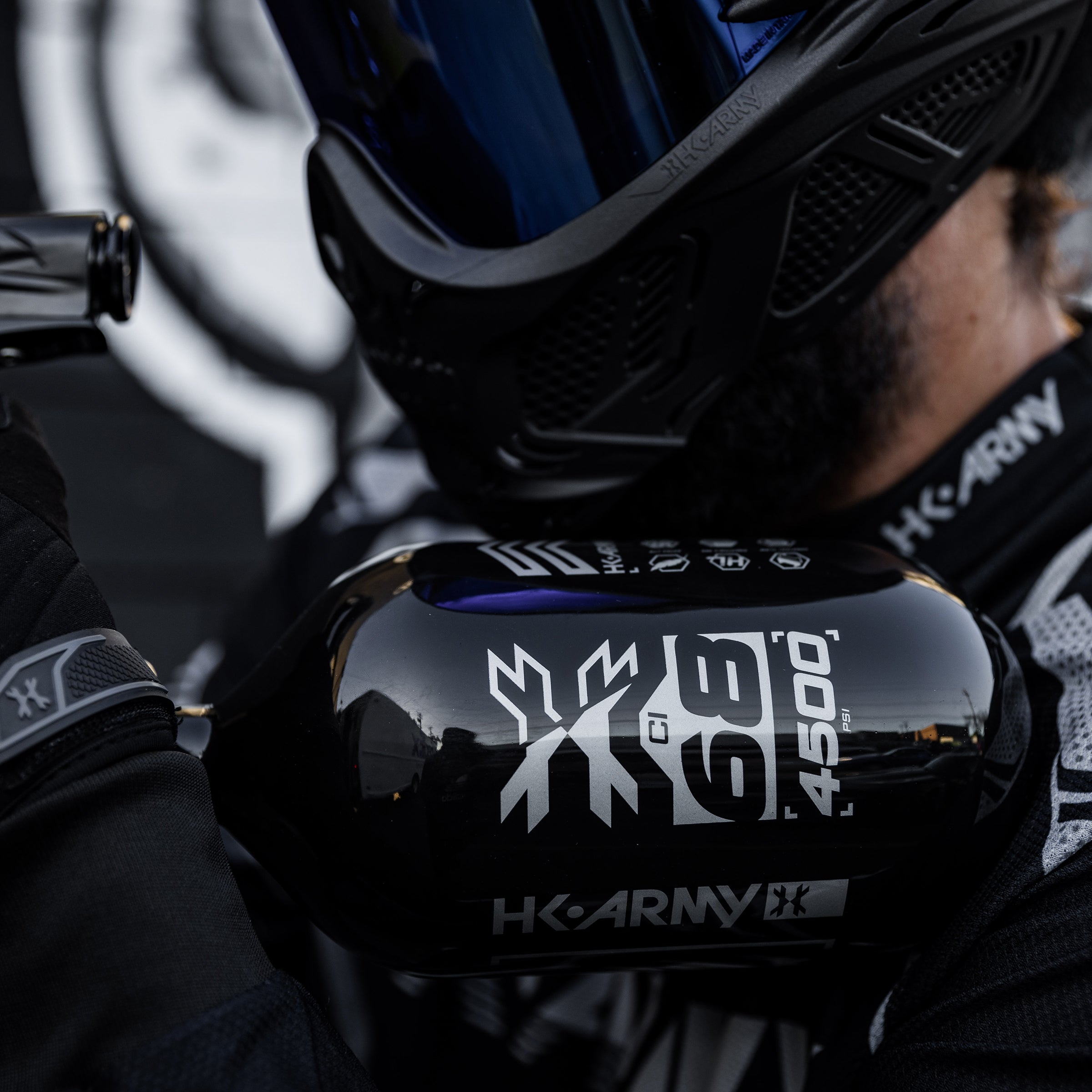 HK Army "Extra Lite" Carbon Fiber Tank - Standard Reg - RUSH - 68/4500 PSI - Black/Silver
