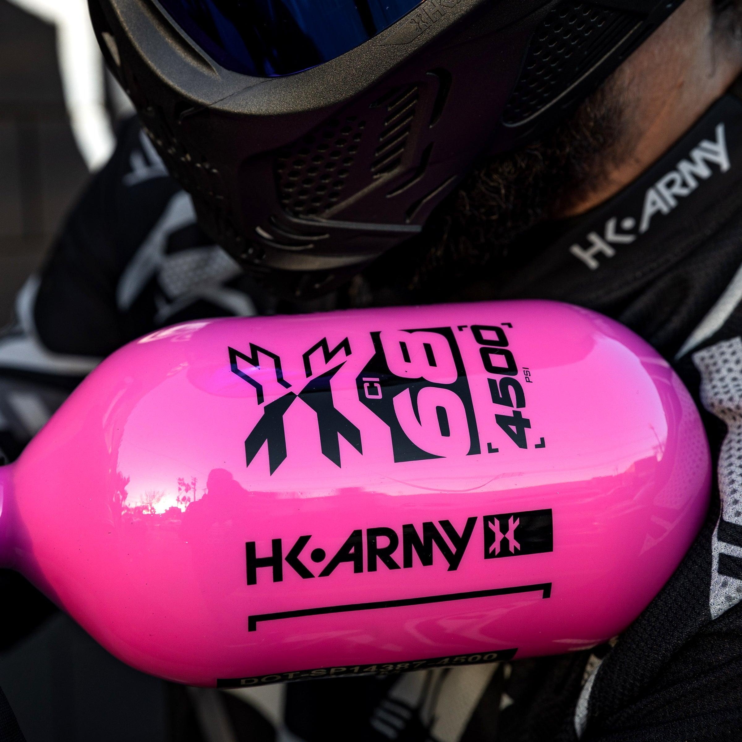HK Army "Extra Lite" Carbon Fiber Tank - Standard Reg - RUSH - 68/4500 PSI - Neon Pink/Black