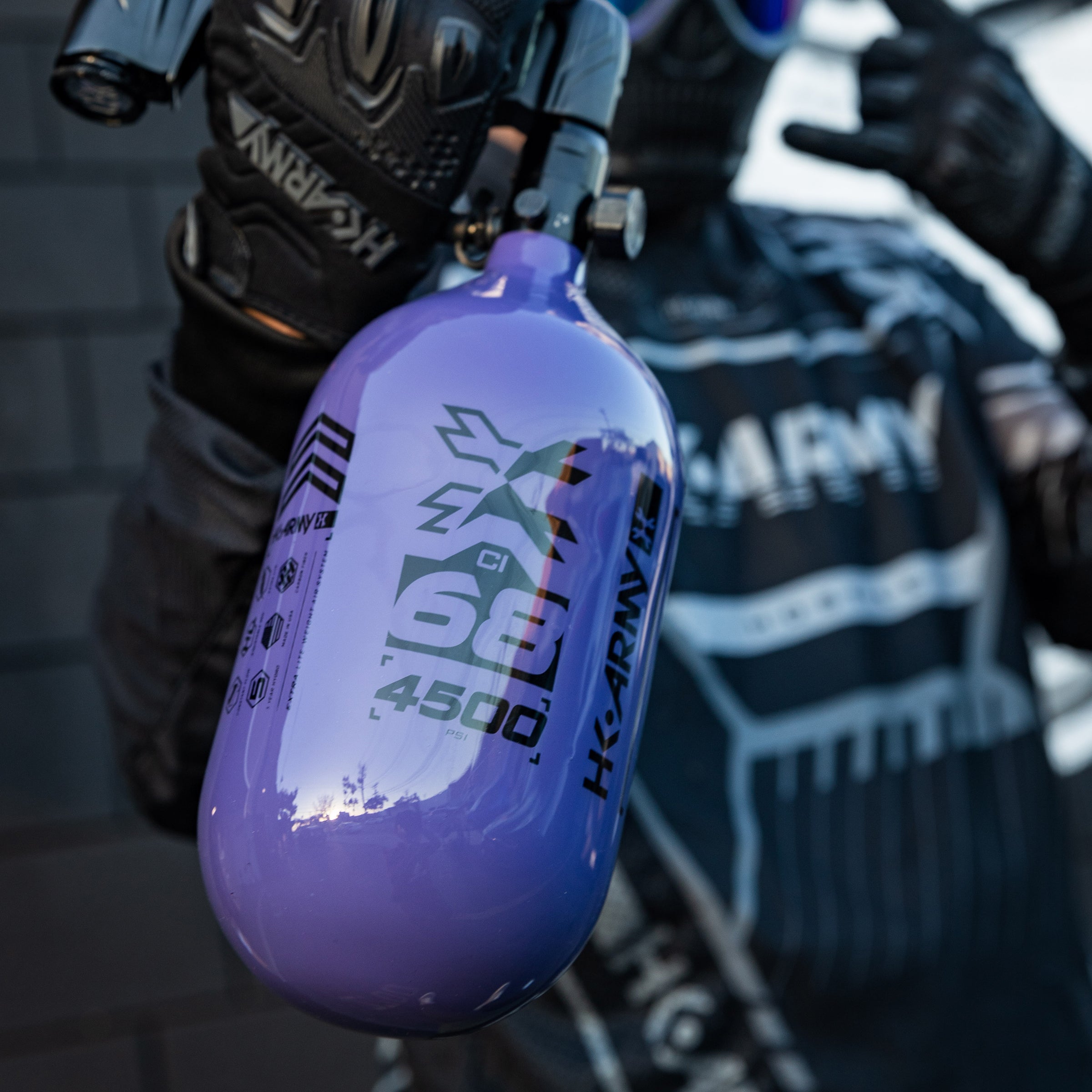 HK Army "Extra Lite" Carbon Fiber Tank - Standard Reg - RUSH - 68/4500 PSI - Purple/Black